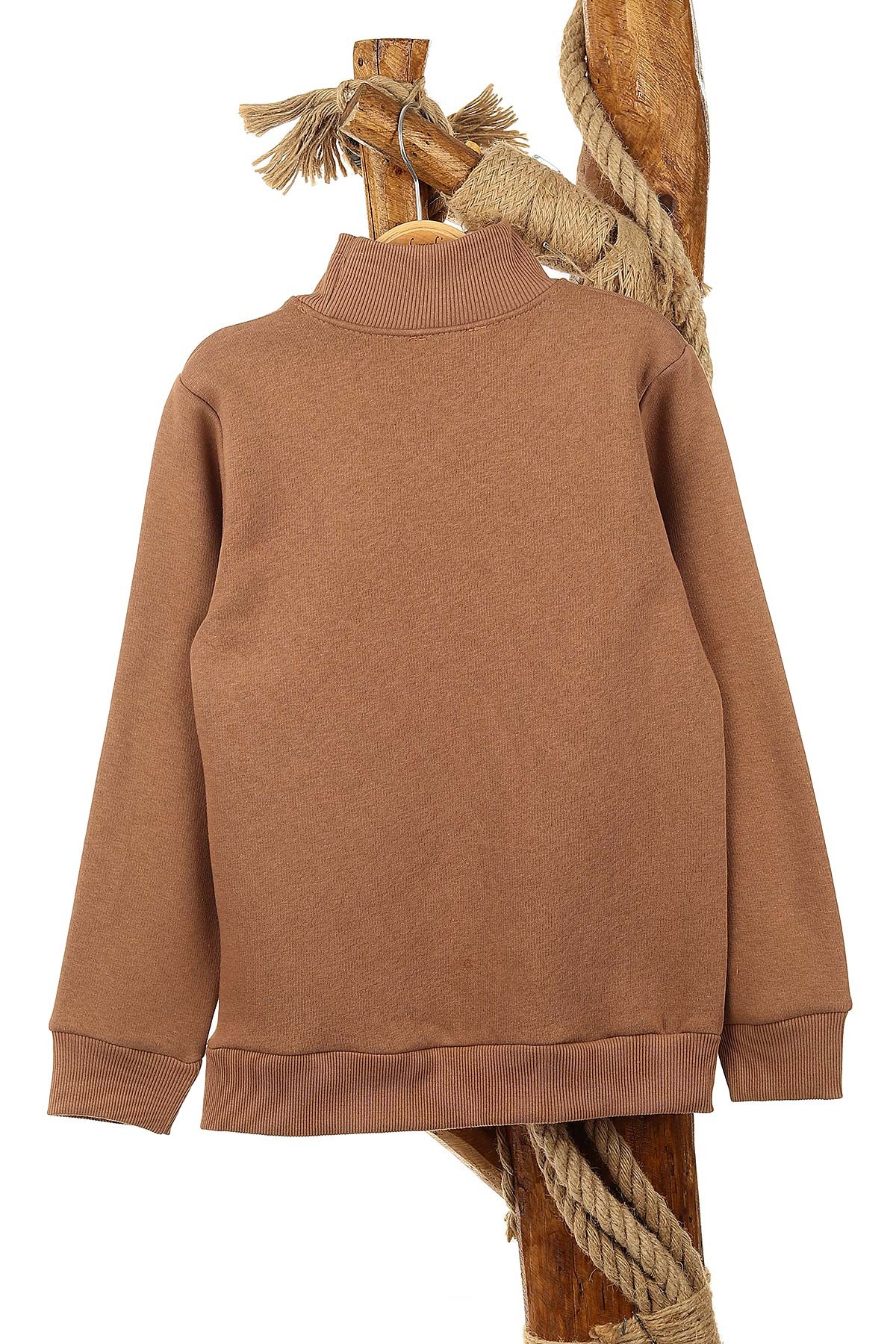 Kahverengi (9-12 Yaş) Let'S Party Baskılı Üç İp Şardonlu Erkek Çocuk Sweat 154244