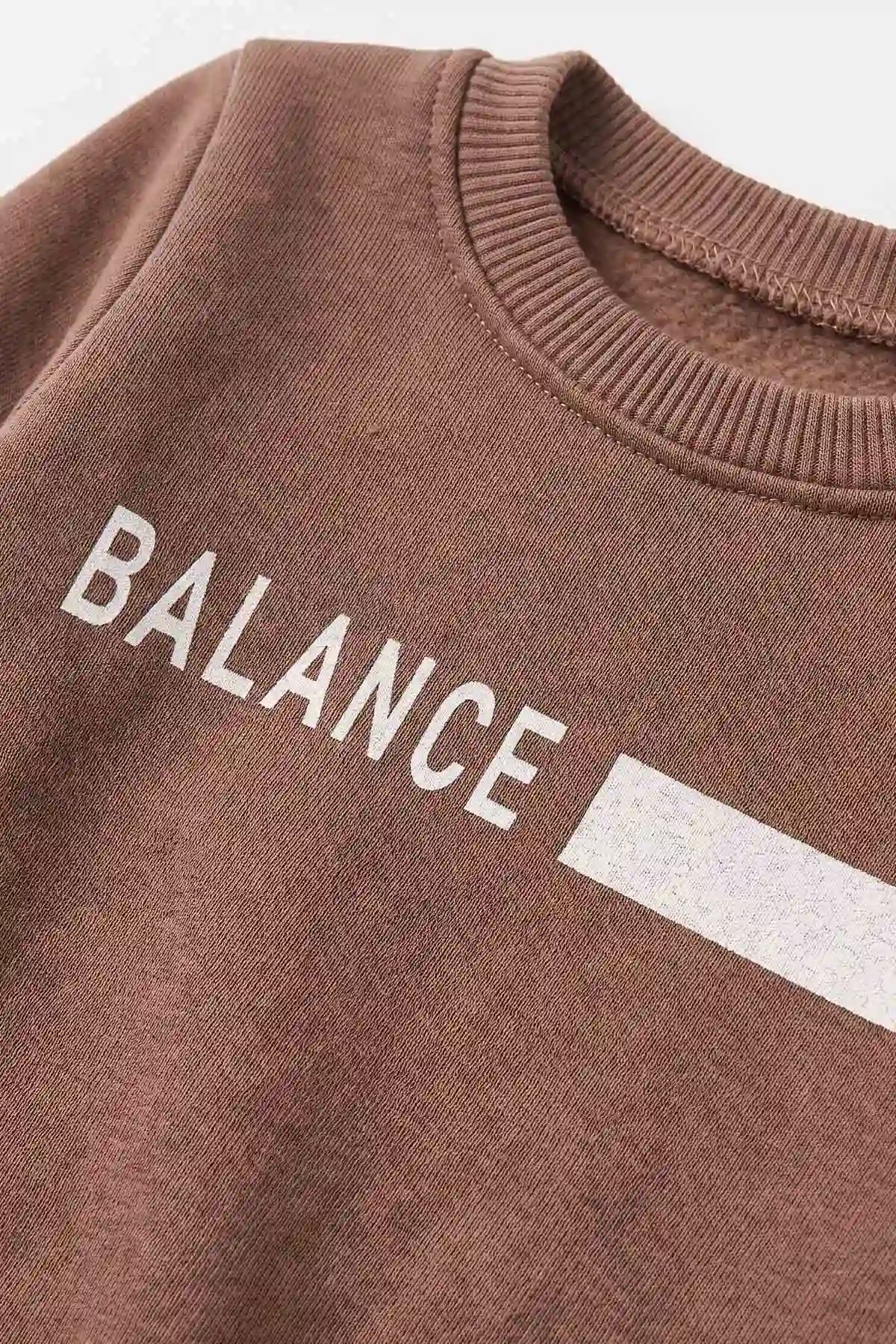 Kahverengi (9-18 Ay) Balance Baskılı İçi Şardonlu Erkek Bebek Kışlık Takım 493923