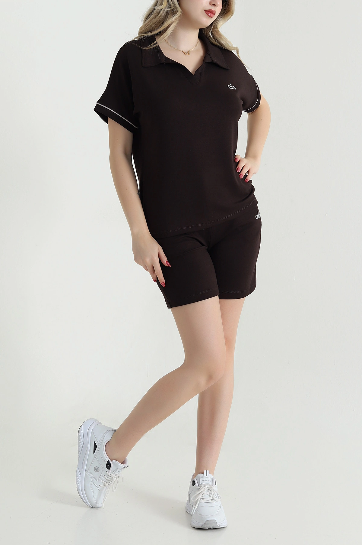 Kahverengi Ara Biyeli Şortlu Oysho Kadın İkili Takım 469034