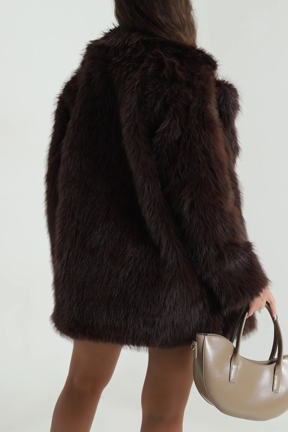 Kahverengi Astarlı Kürklü Lolita Kadın Mont 488819