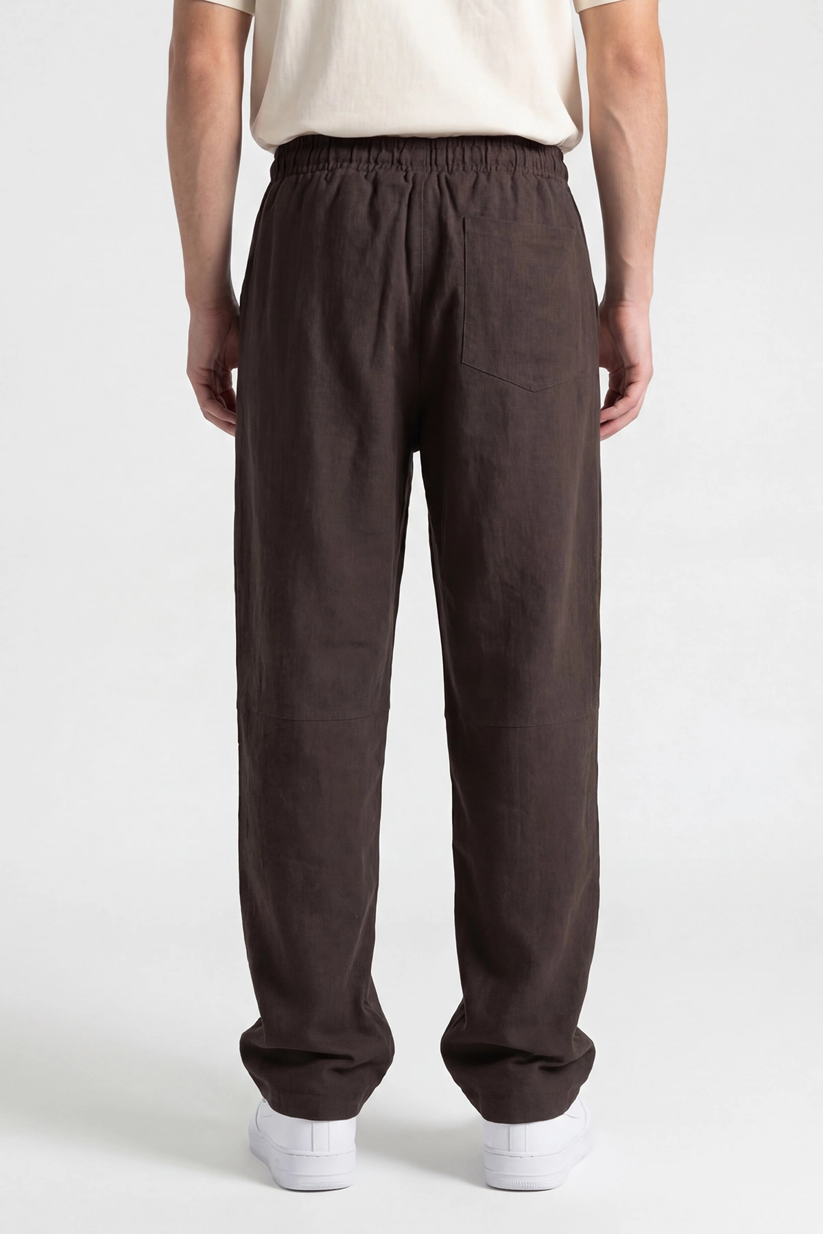 Kahverengi Baggy Belden Bağlamalı Erkek Pantolon 445657