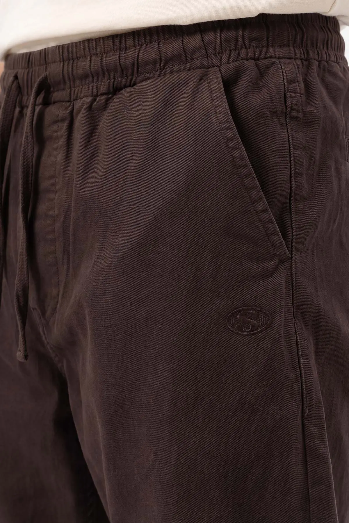 Kahverengi Baggy Belden Bağlamalı Erkek Pantolon 491807
