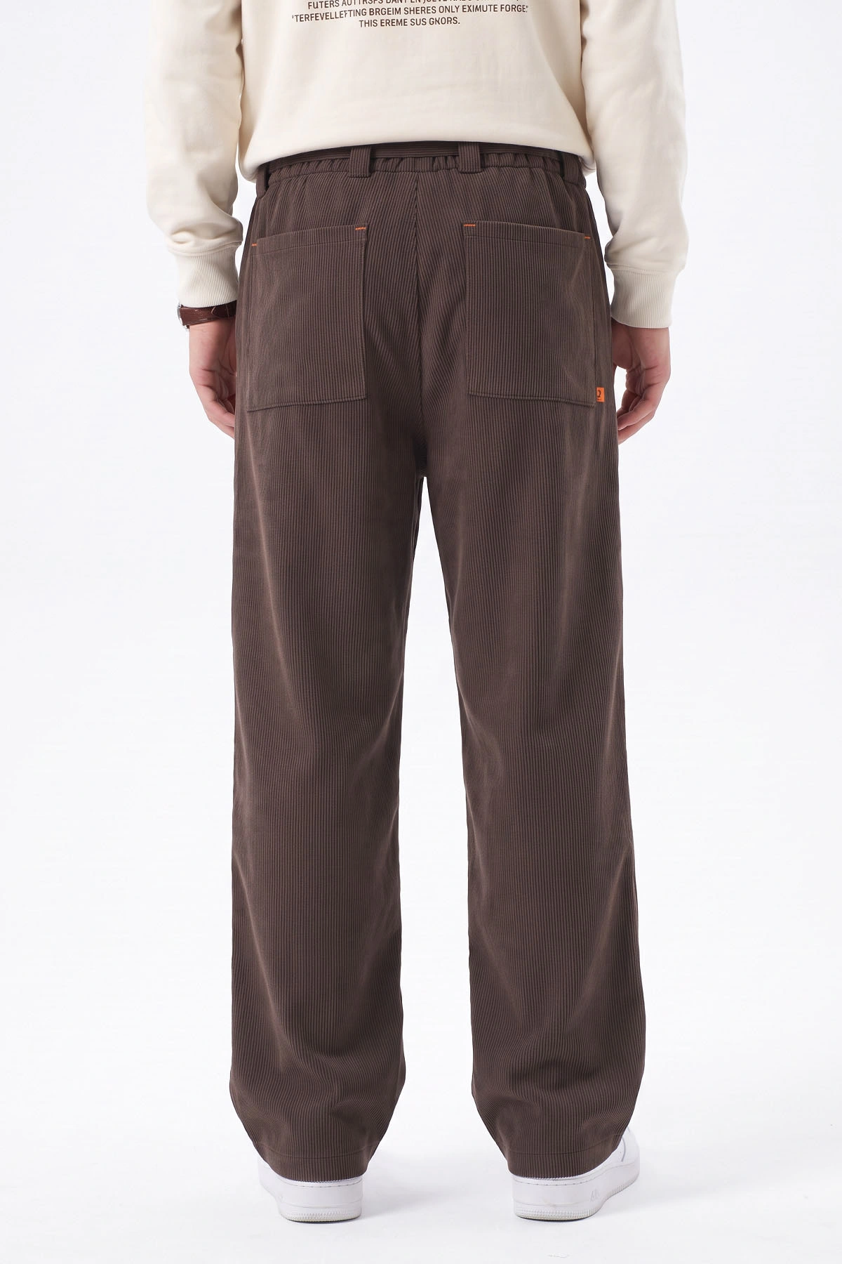 Kahverengi Baggy Belden Bağlamalı Erkek Pantolon 493209