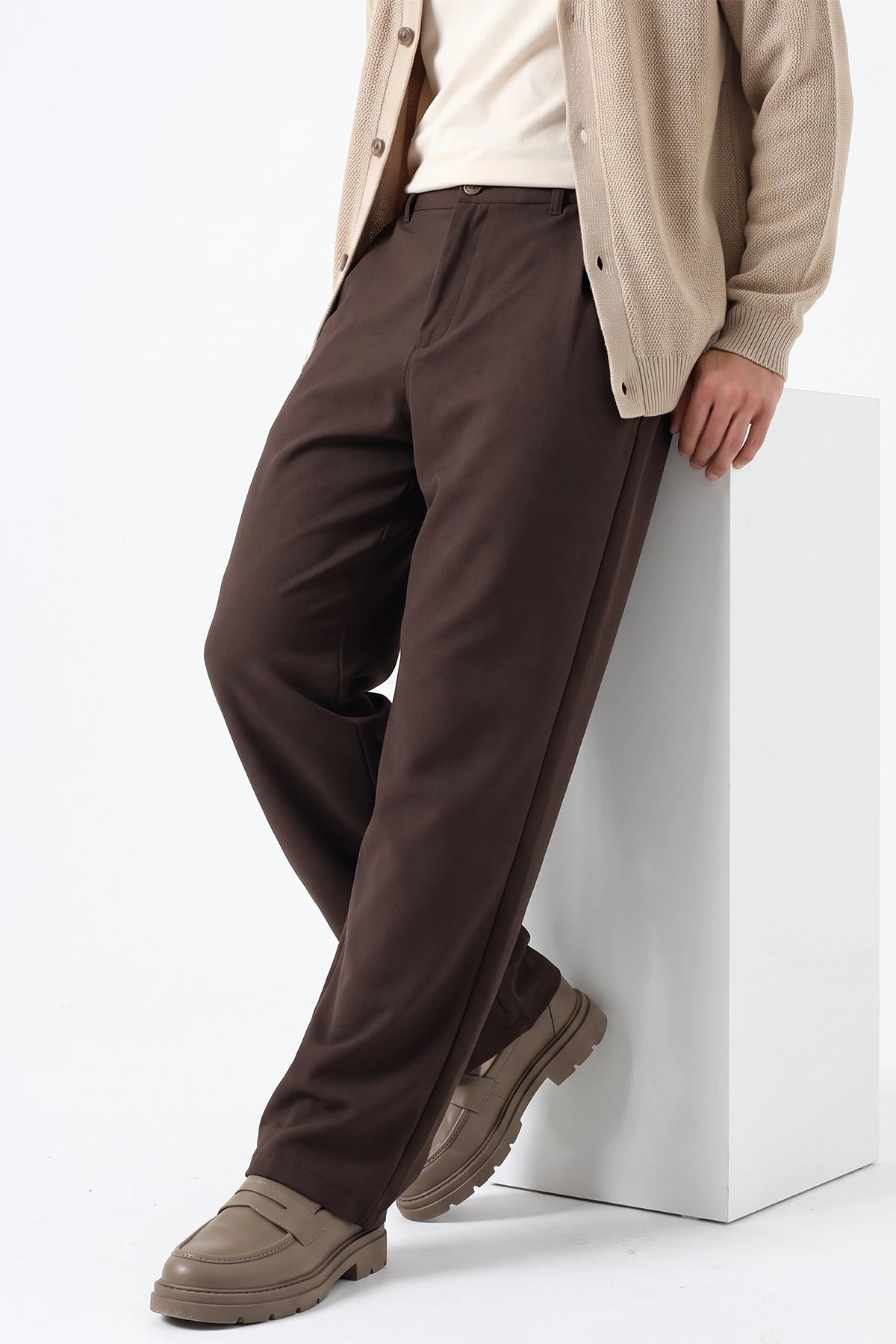 Kahverengi Baggy Yeni Sezon Erkek Pantolon 493191