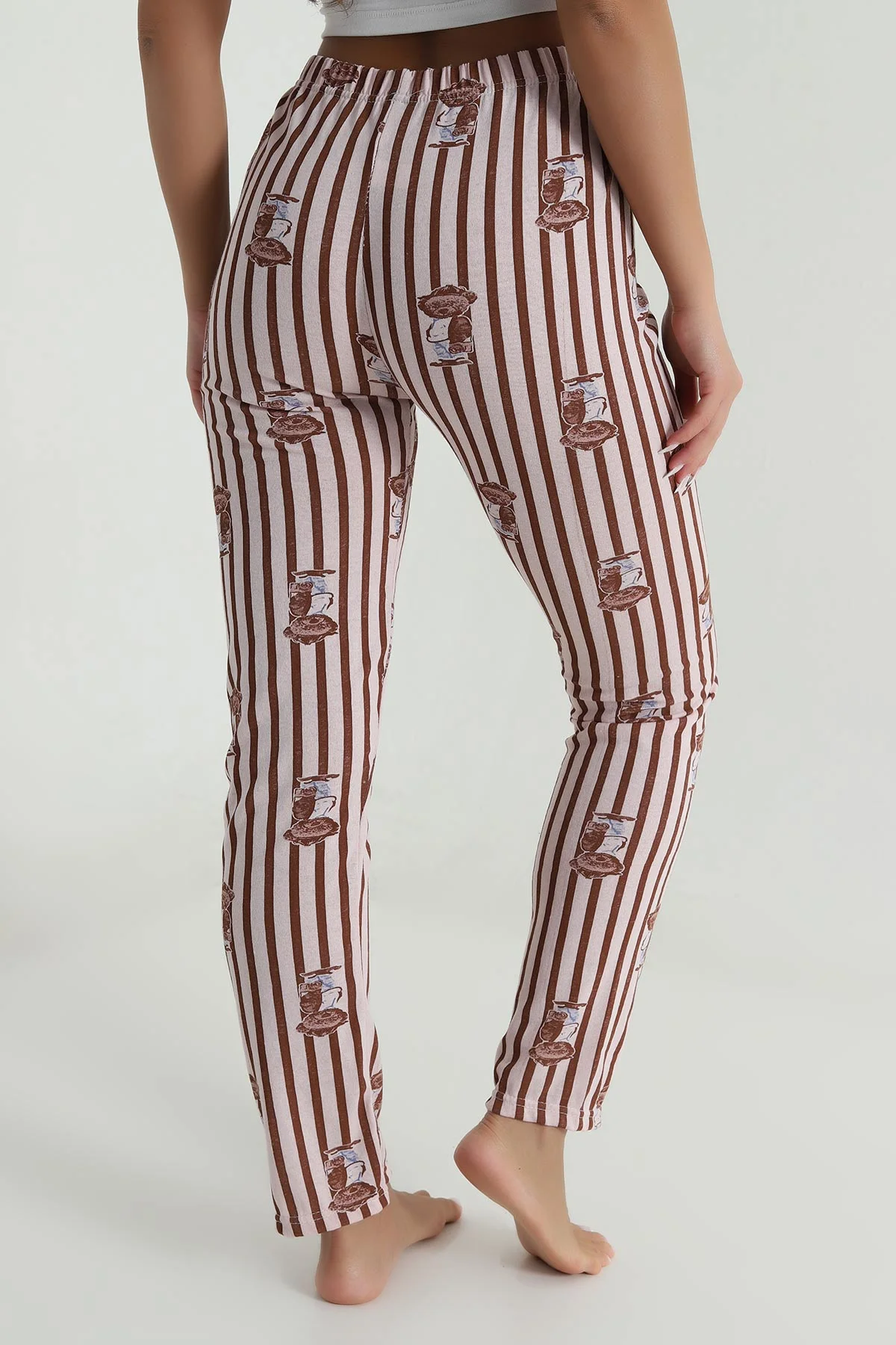 Kahverengi Baskılı Kadın Pijama Altı 487736