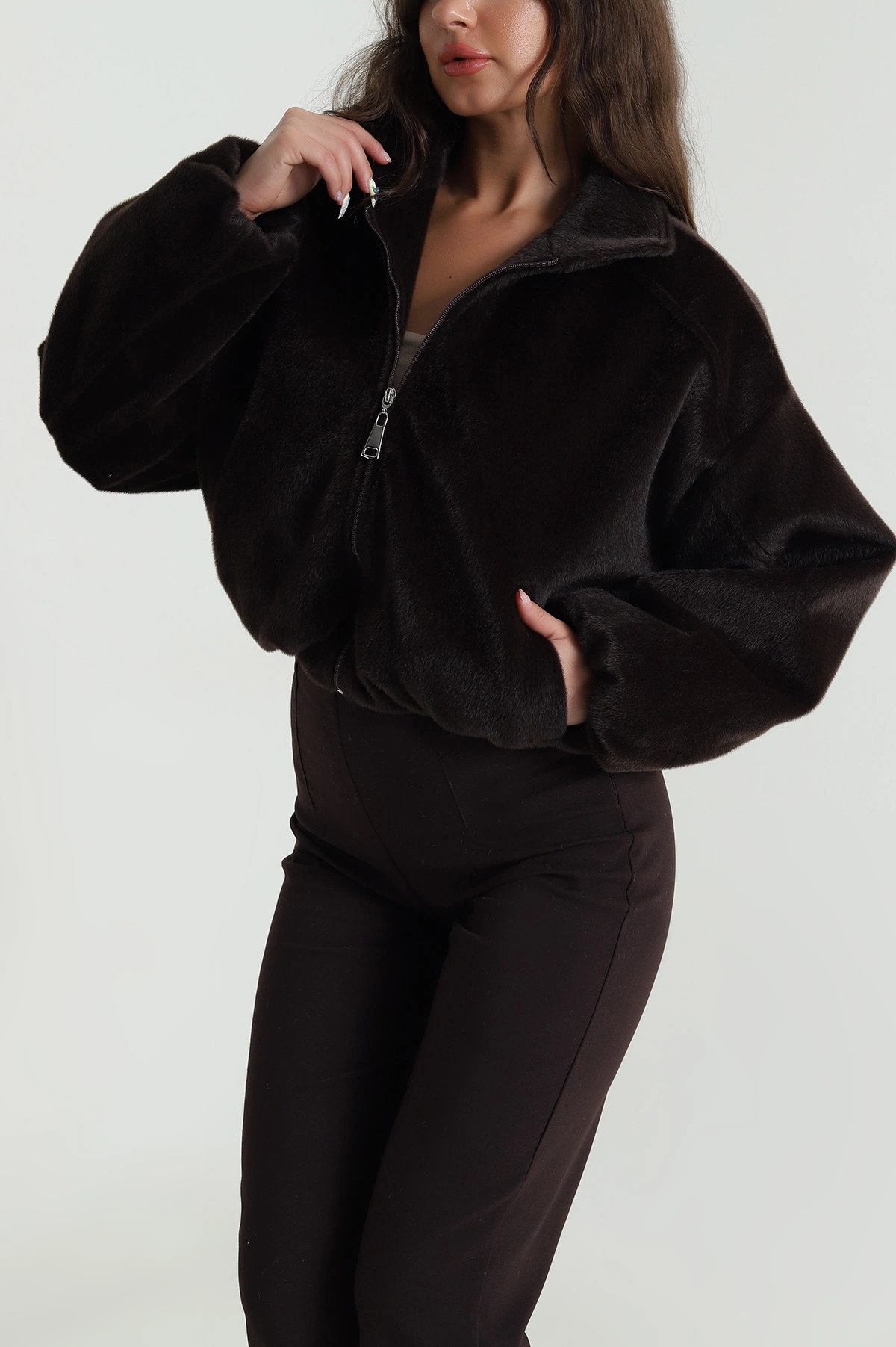Kahverengi Bassic Bomber Fox Kadın Mont 484227