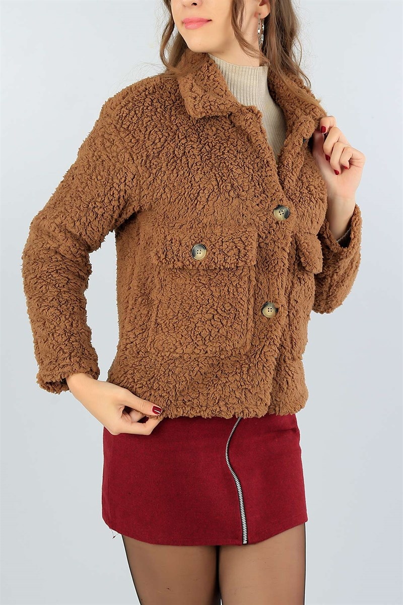 Kahverengi Bayan Astarlı Kuzu Polar Mont 46135