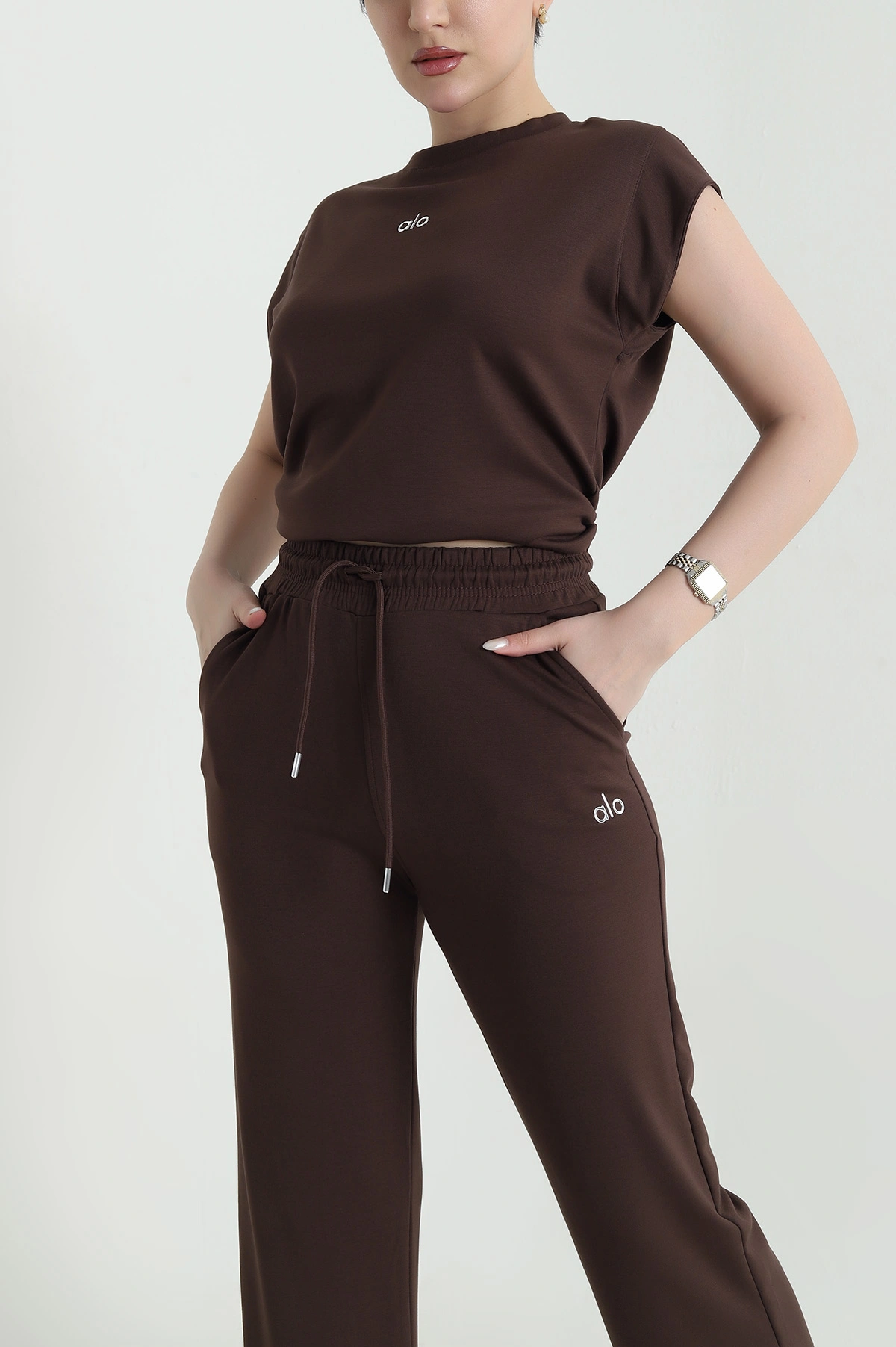 Kahverengi Bel Lastikli Modal Kadın İkili Takım 447645
