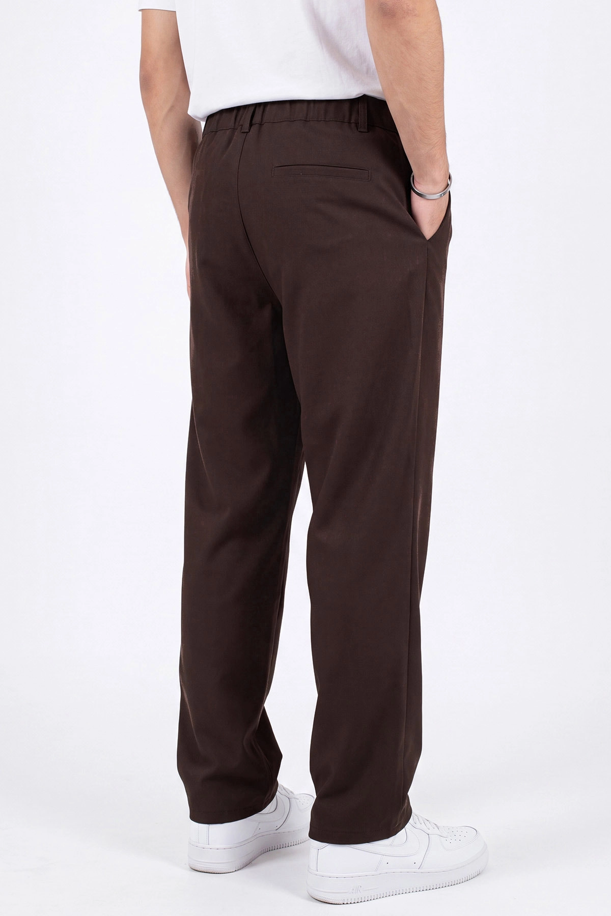 Kahverengi Beli Lastikli Baggy Erkek Pantolon 472214