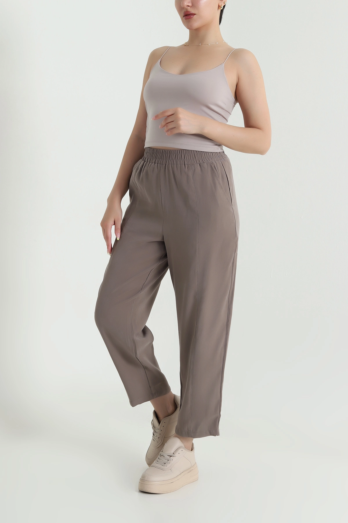 Beli Lastikli Diagonel Modal Kadın Pantolon 467498