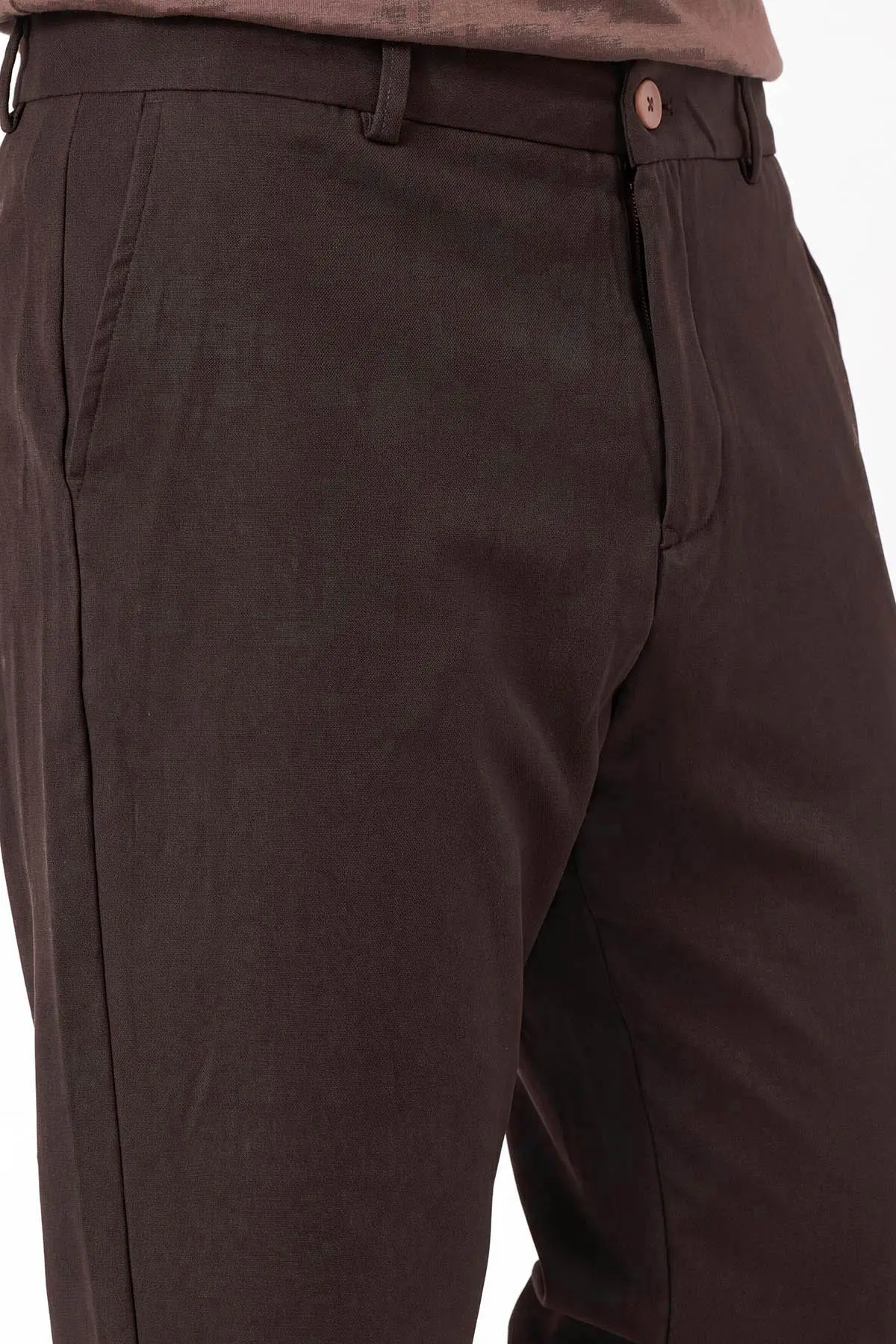 Kahverengi Beli Lastikli Double Kumaş Erkek Pantolon 472196