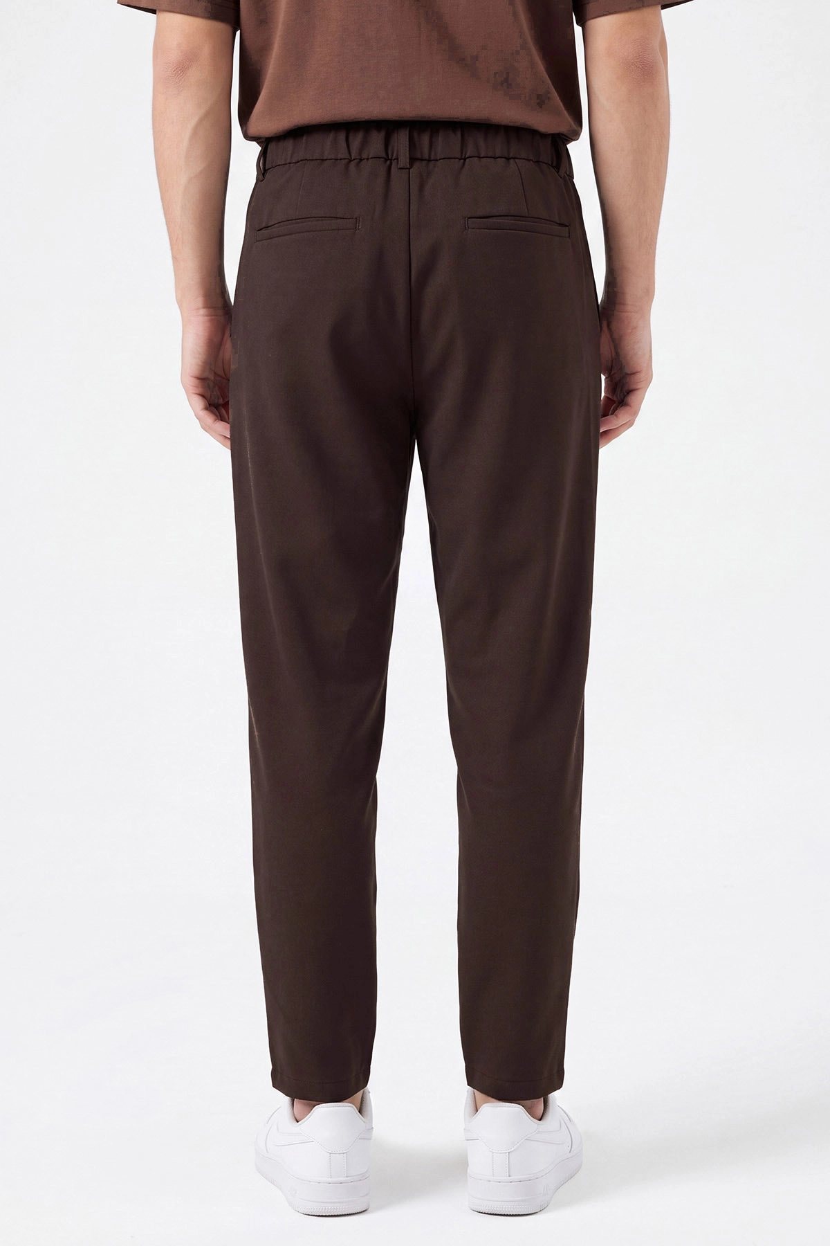 Kahverengi Beli Lastikli Double Kumaş Erkek Pantolon 472196
