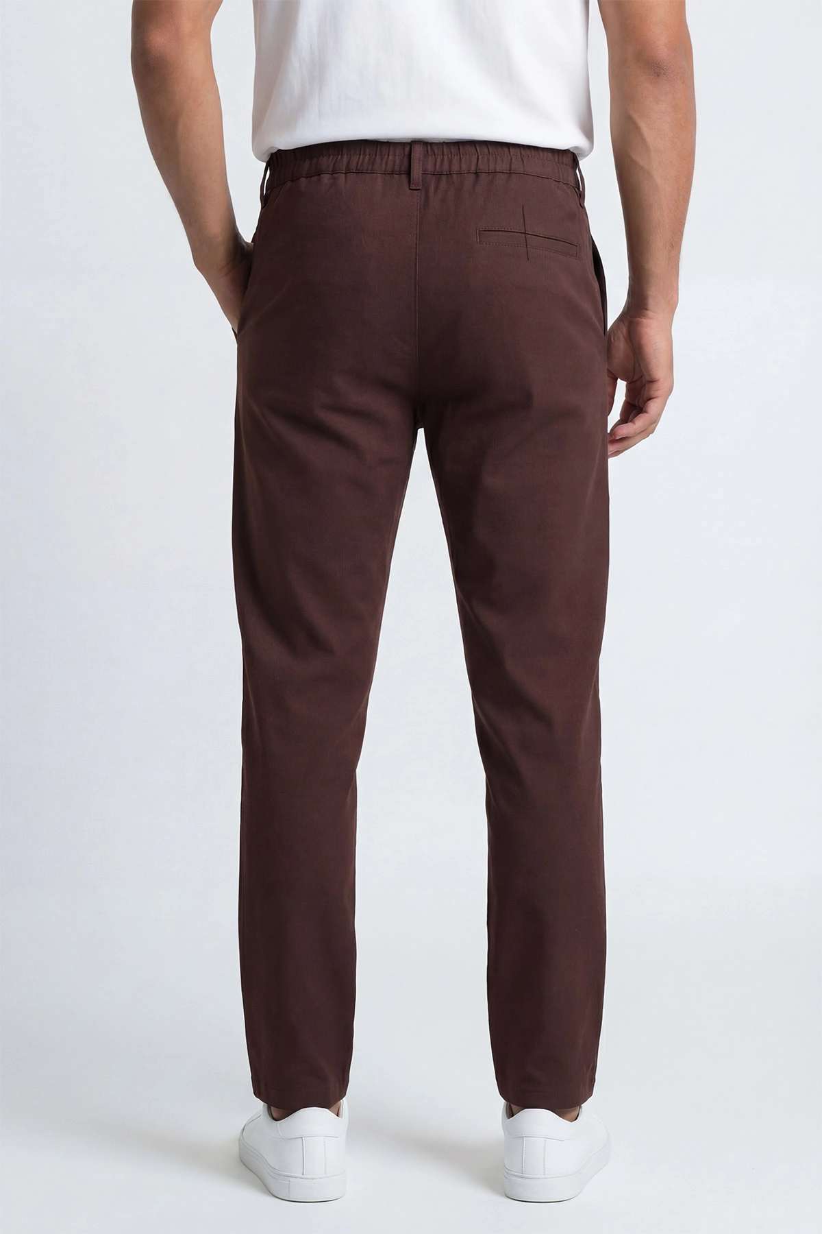 Kahverengi Beli Lastikli Likralı Erkek Pantolon 438431