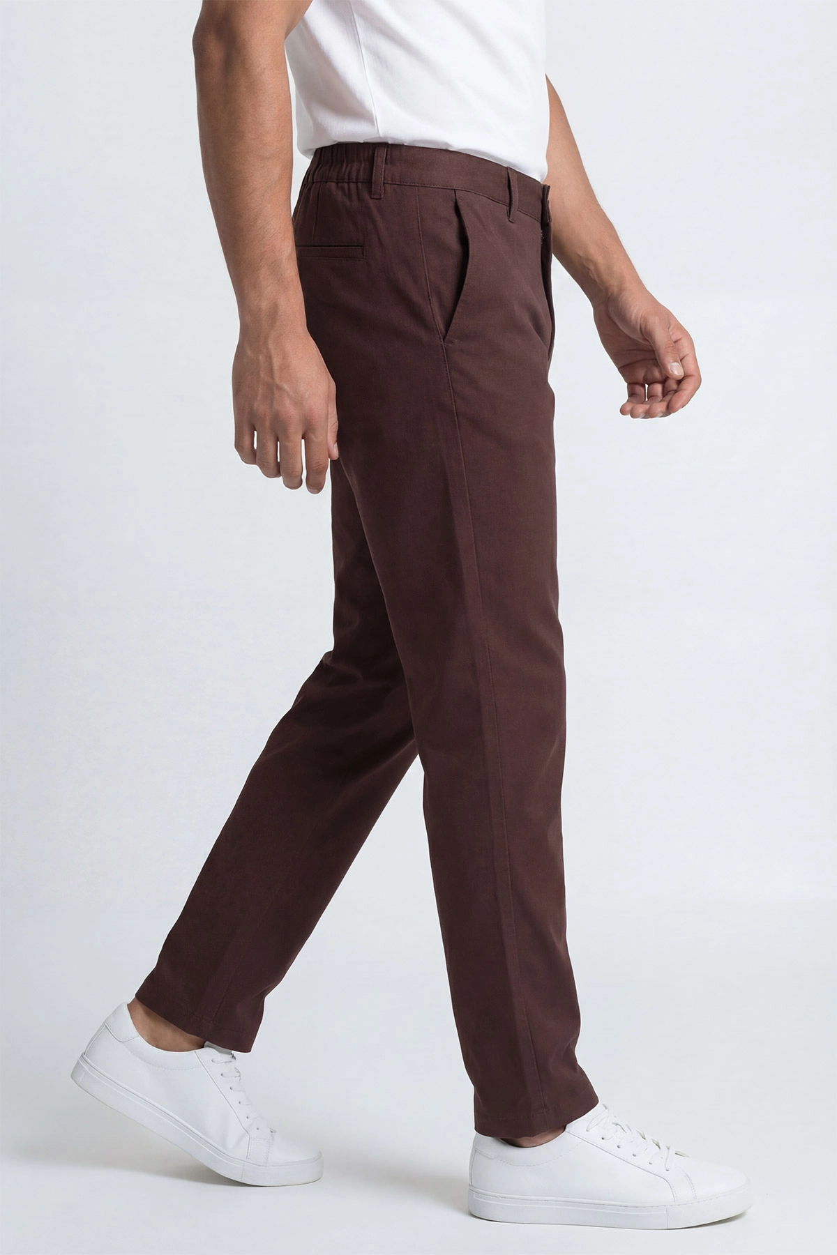 Kahverengi Beli Lastikli Likralı Erkek Pantolon 438431