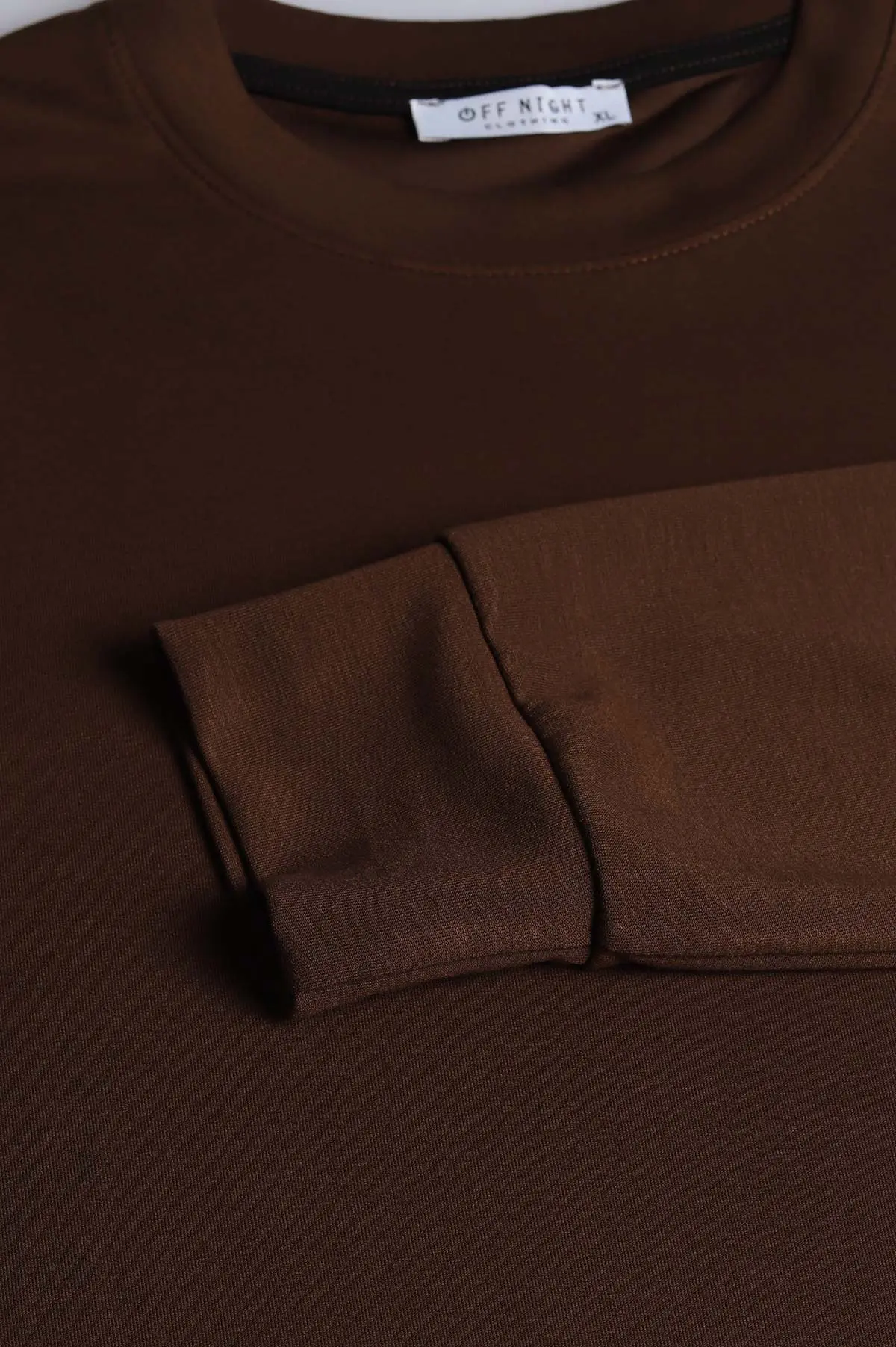 Kahverengi Bisiklet Yaka Uzun Kollu Erkek Sweatshirt 396969