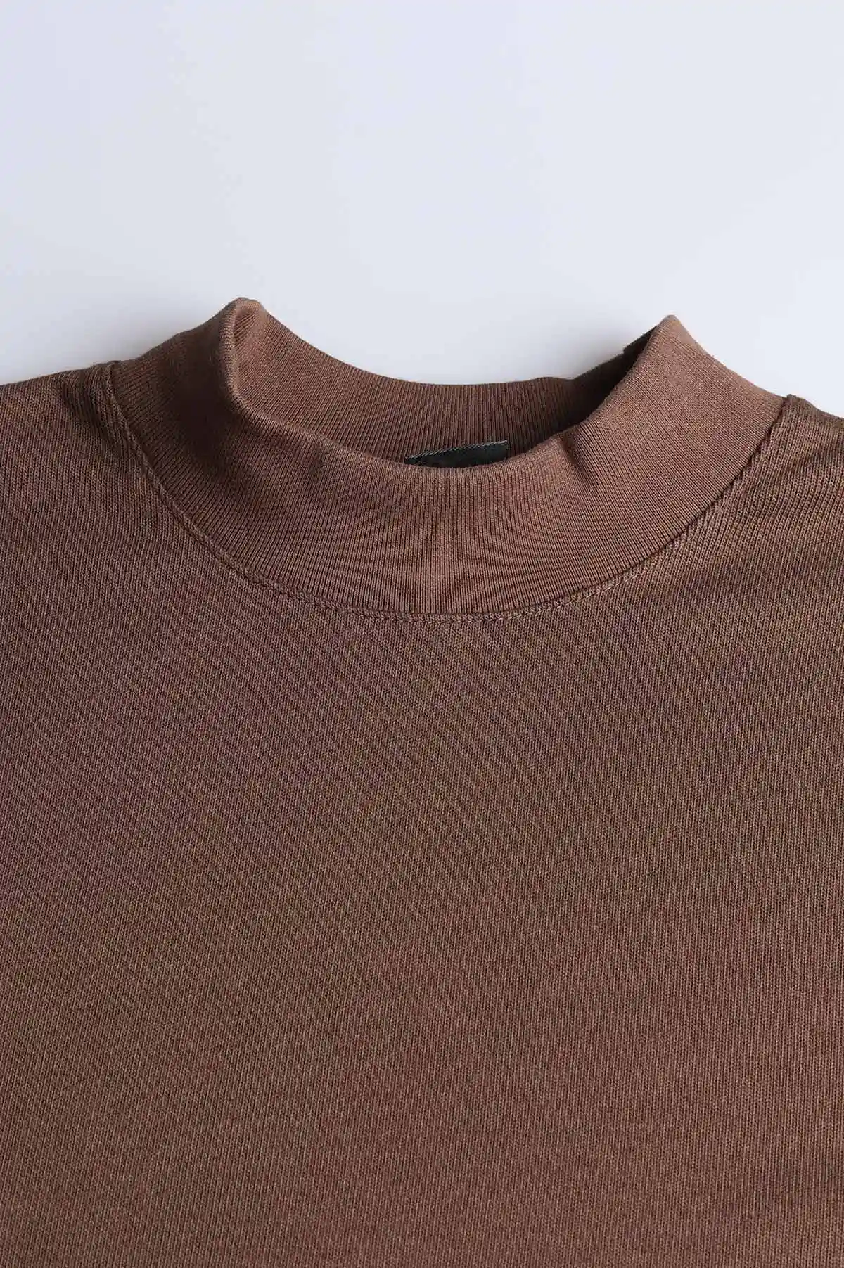 Kahverengi Regular Fit Yarım Balıkçı Yaka Uzun Kollu Erkek Sweatshirt 397043