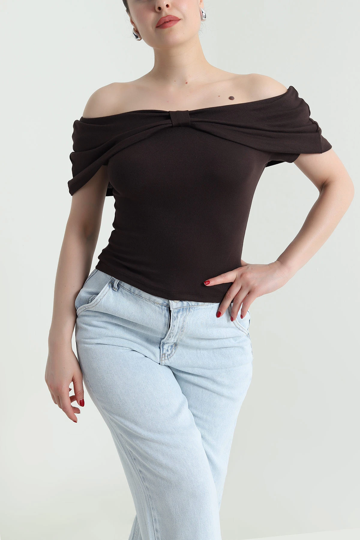 Kahverengi Buzzy Fiyonk Tasarım Bluz 466479