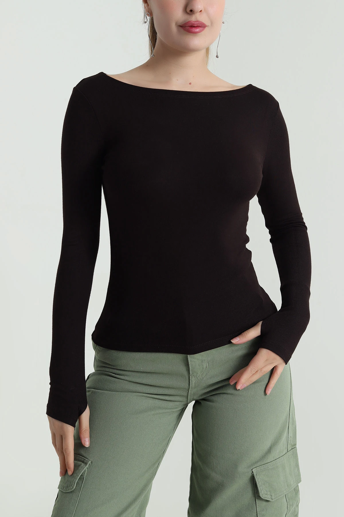 Kahverengi Buzzy Kadın Bluz 484384