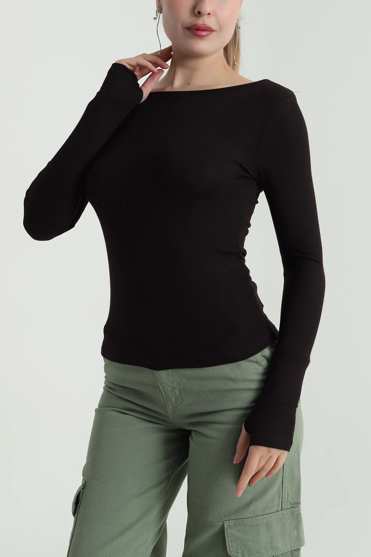 Kahverengi Buzzy Kadın Bluz 484384