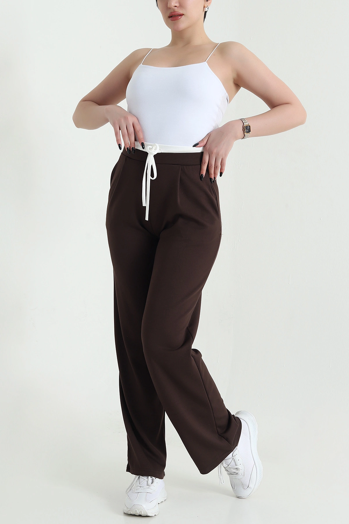 Kahverengi Cepli Pileli Modal Kadın Pantolon 451587
