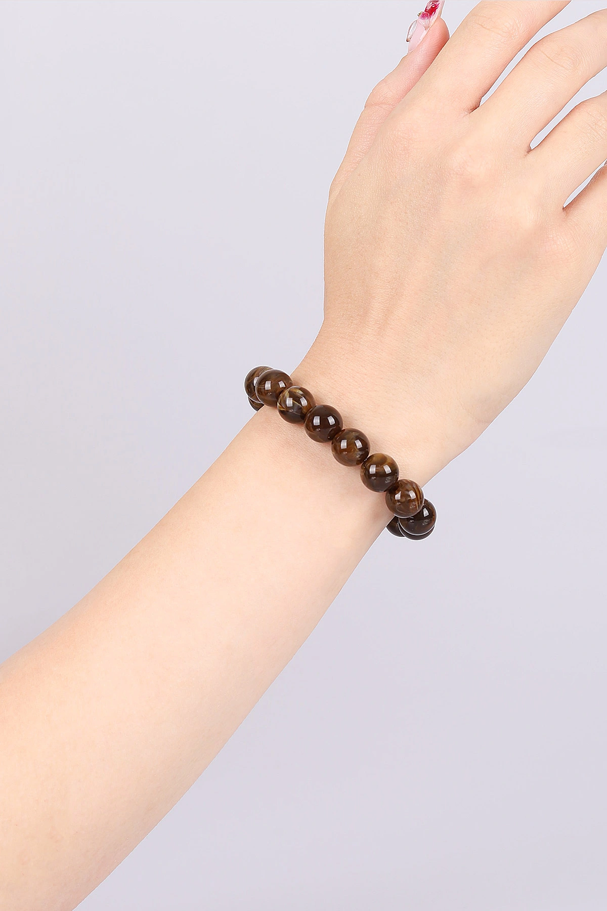 Kahverengi Doğal Taş Unisex Lastikli Bileklik 468943