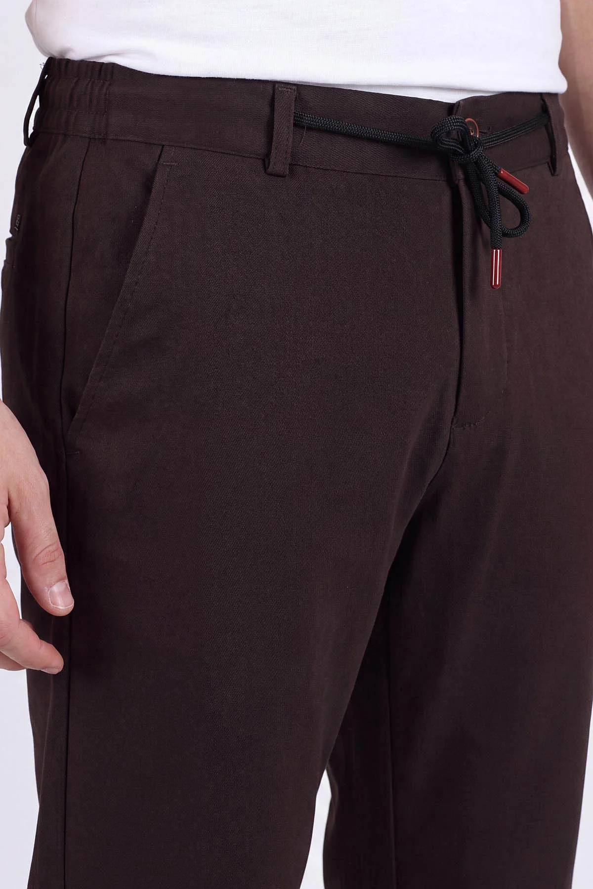 Kahverengi Duble Paça Double Kumaş Pantolon 472201