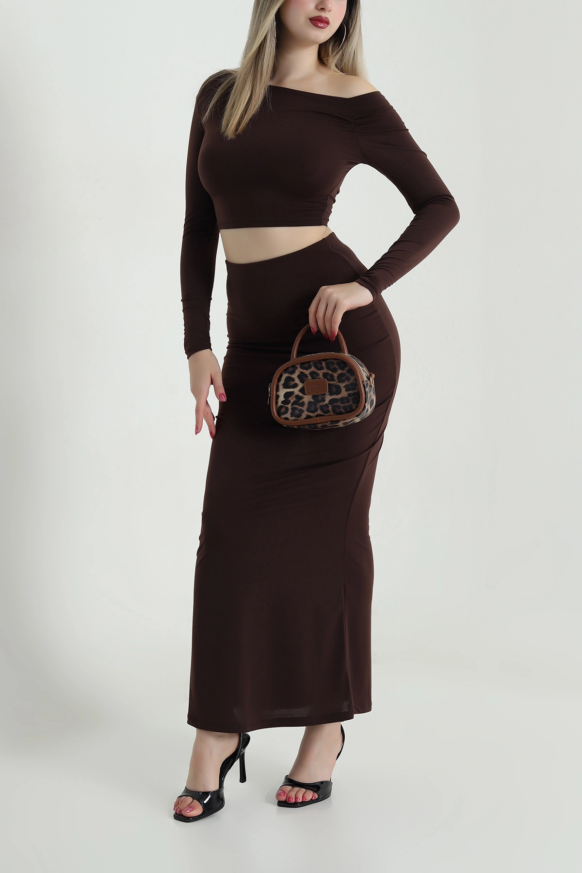Kahverengi Etek Bluz Sandy Kadın İkili Takım 491357