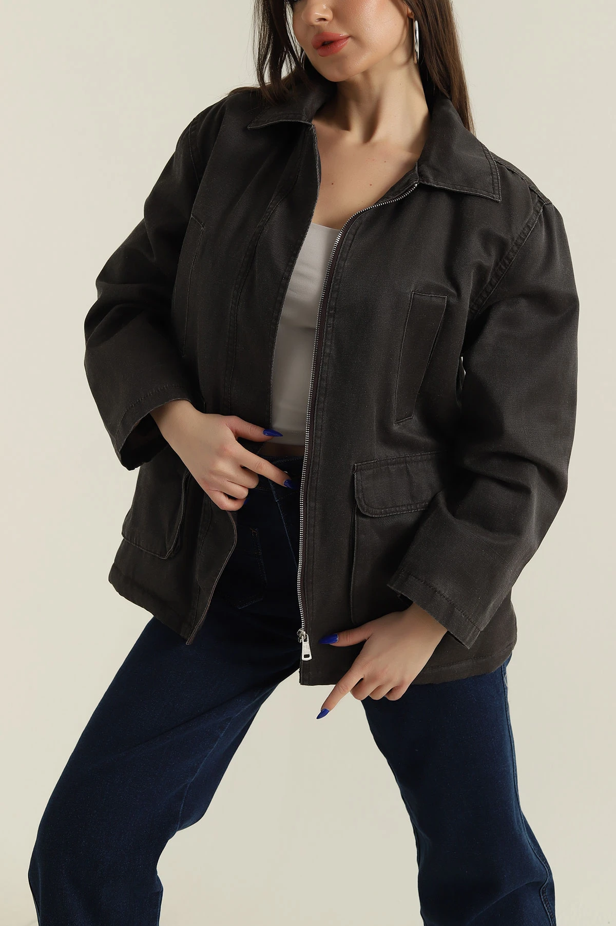 Kahverengi Filotalı Barbour İçi Kürklü Mont 427720