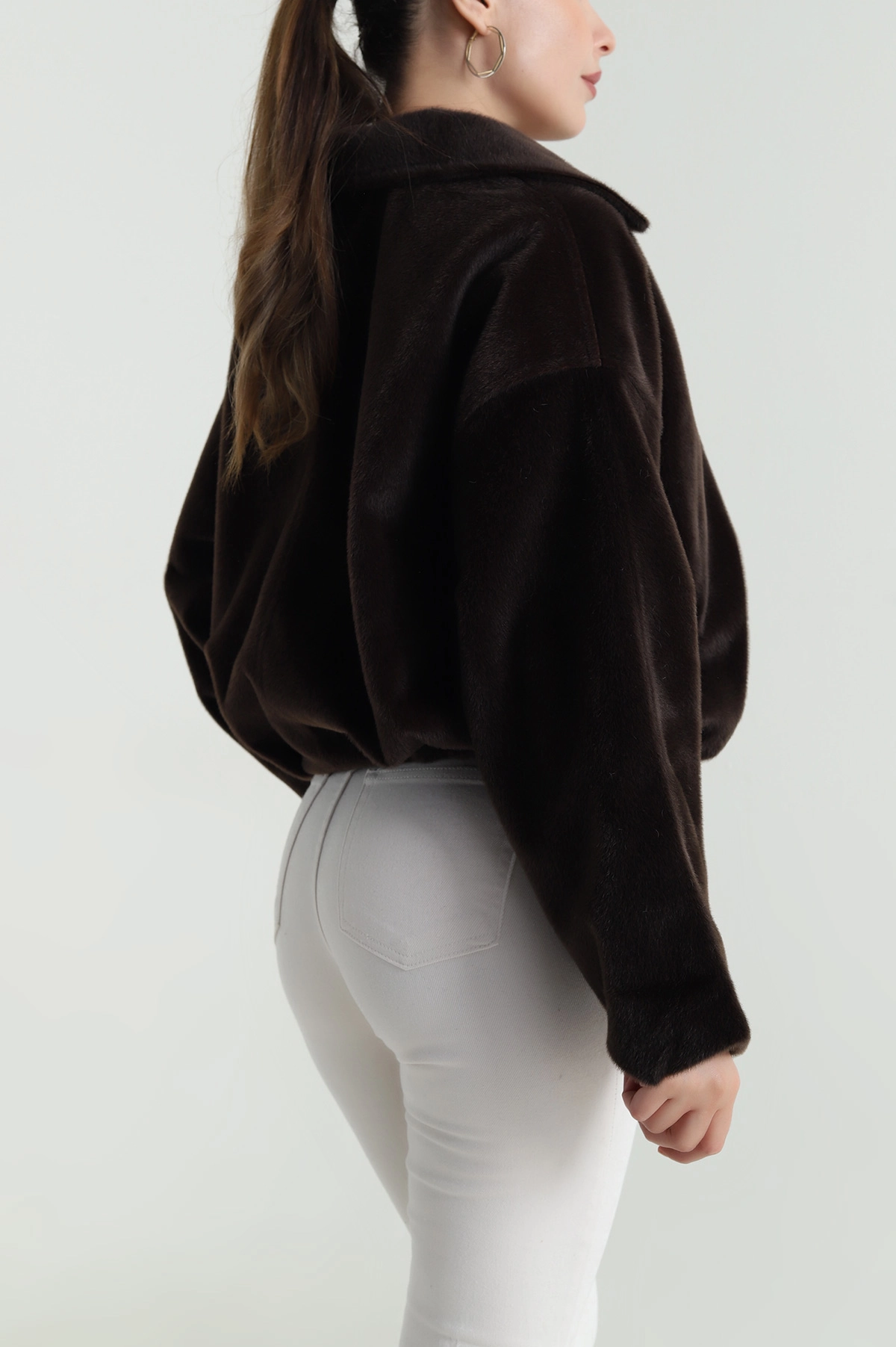 Kahverengi Fox Bomber Kadın Mont 483984