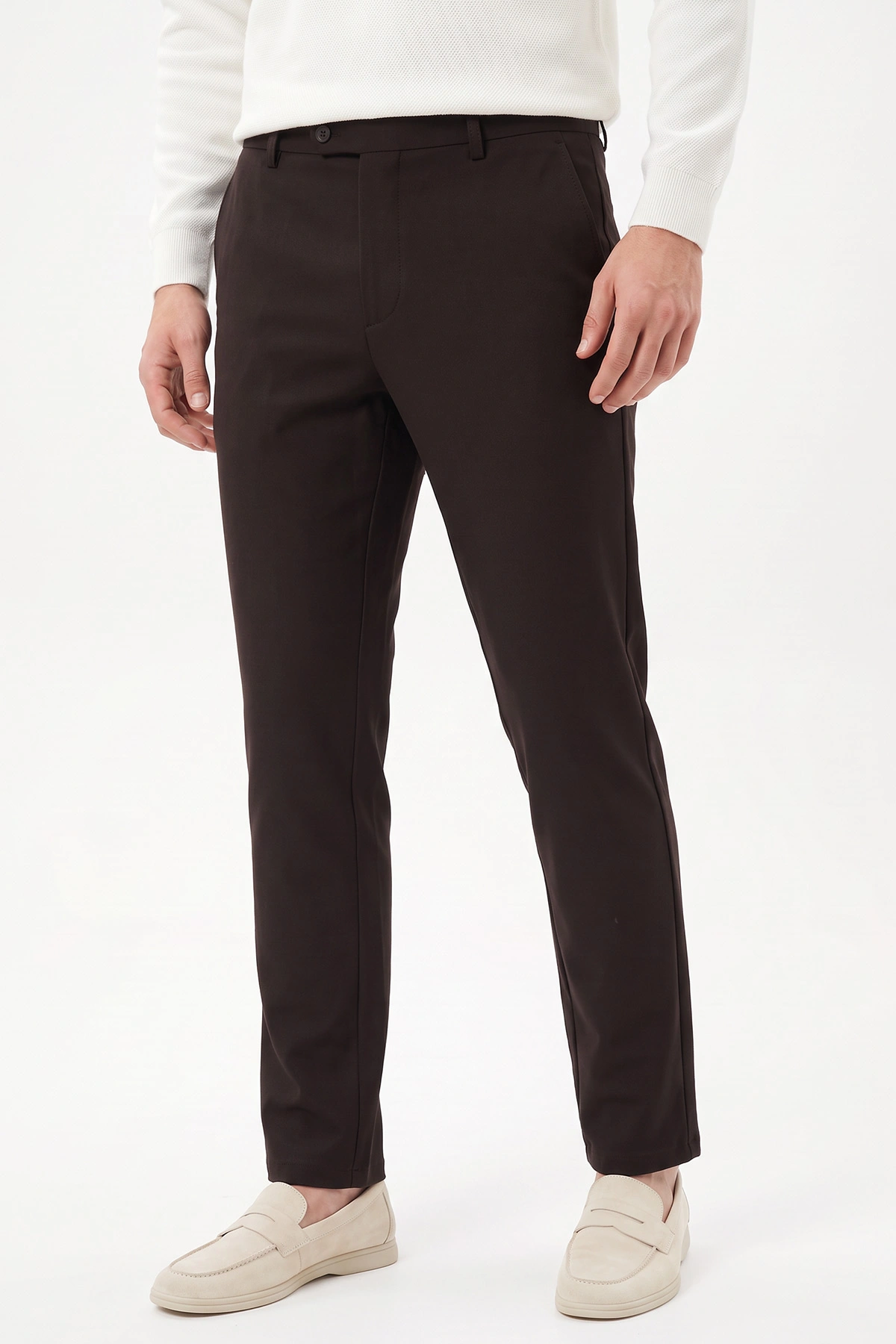 Kahverengi Gabardin Erkek Pantolon 491677