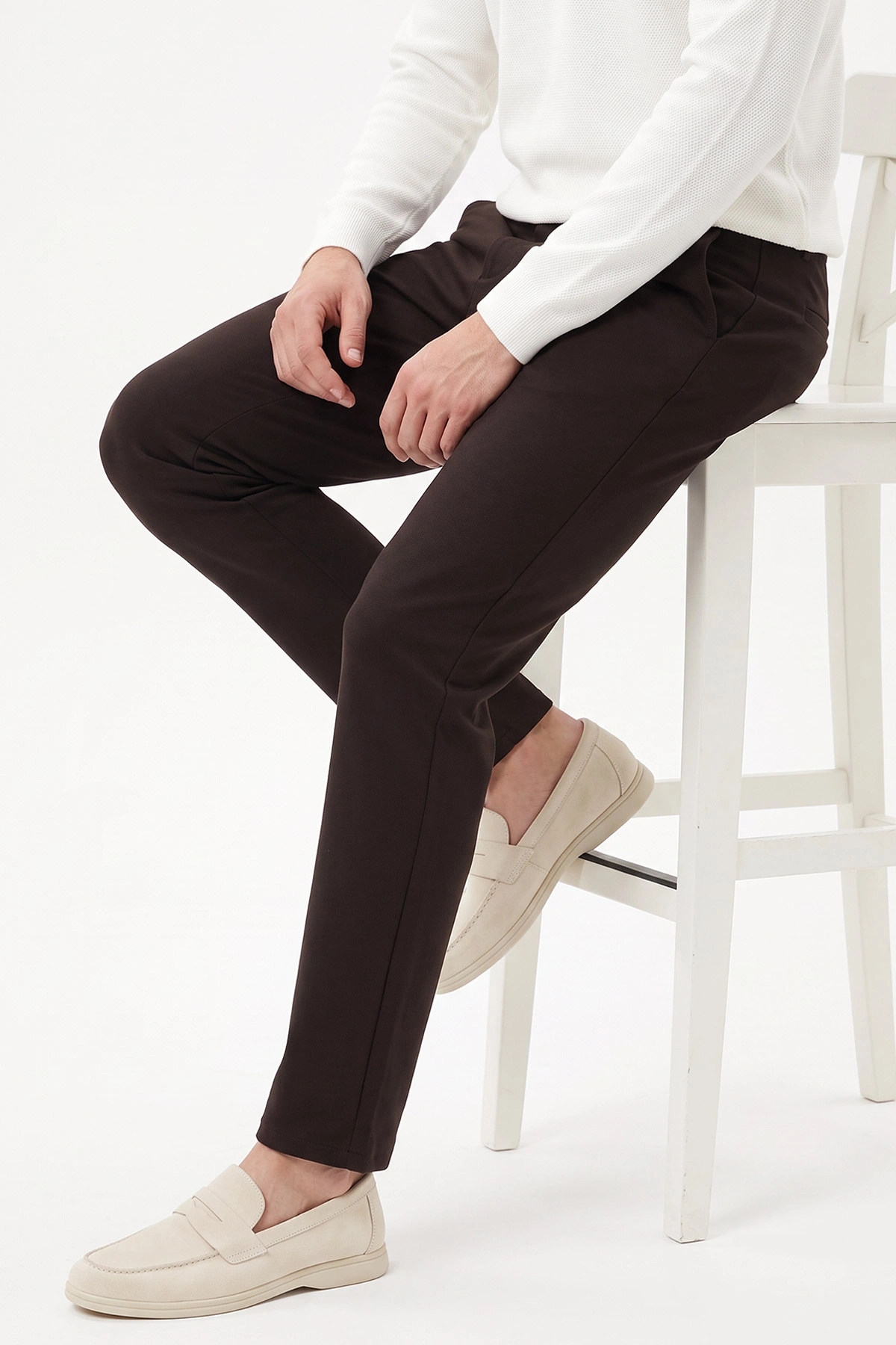 Kahverengi Gabardin Erkek Pantolon 491677