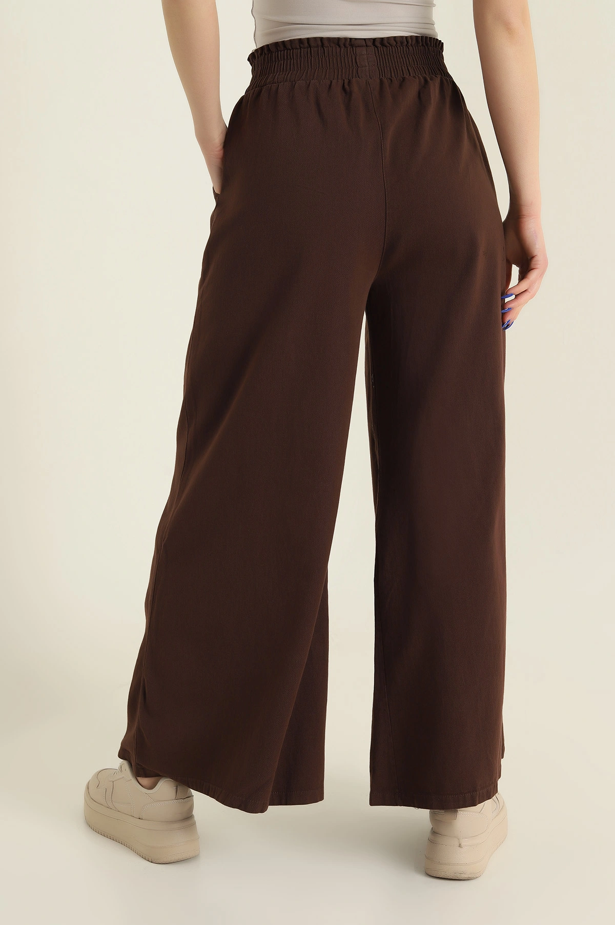 Kahverengi Gabardin İspanyol Paça Kadın Pantolon 426641