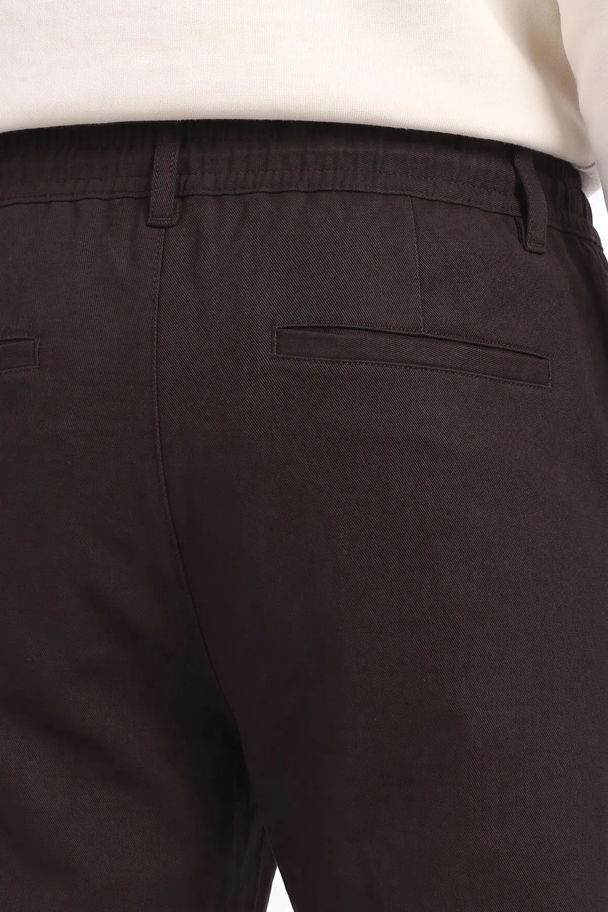 Kahverengi Gabardin Kumaş Bağlamalı Erkek Pantolon 491672