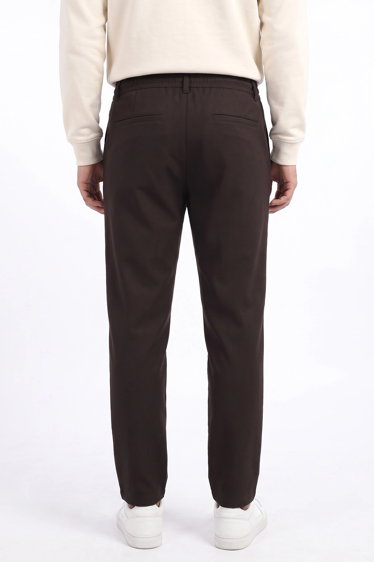 Kahverengi Gabardin Kumaş Bağlamalı Erkek Pantolon 491672