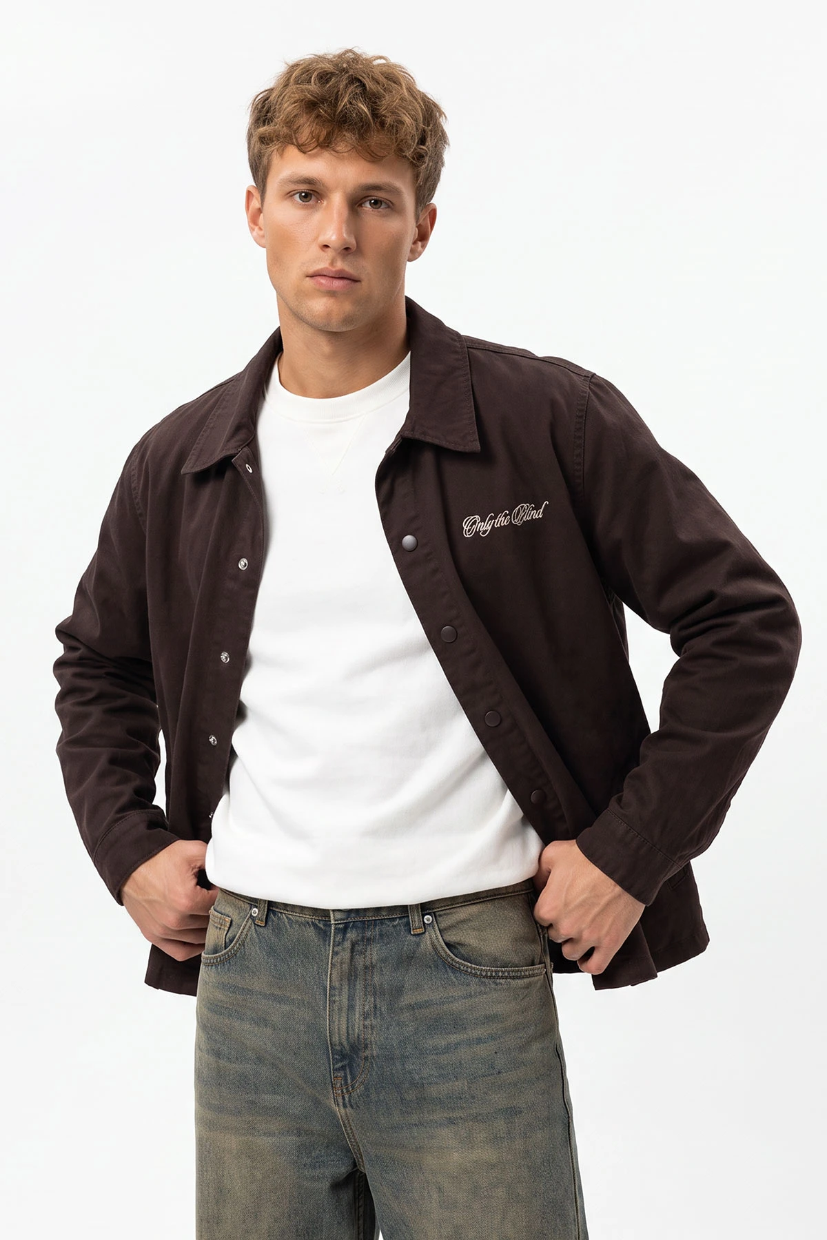 Kahverengi Gabardin Nakışlı Erkek Ceket 491814