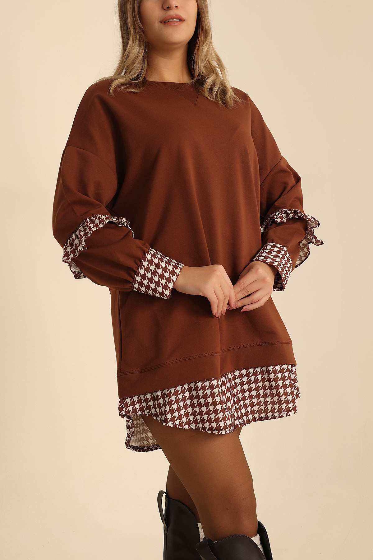 Kahverengi Garnili İki İp Tunik 218696