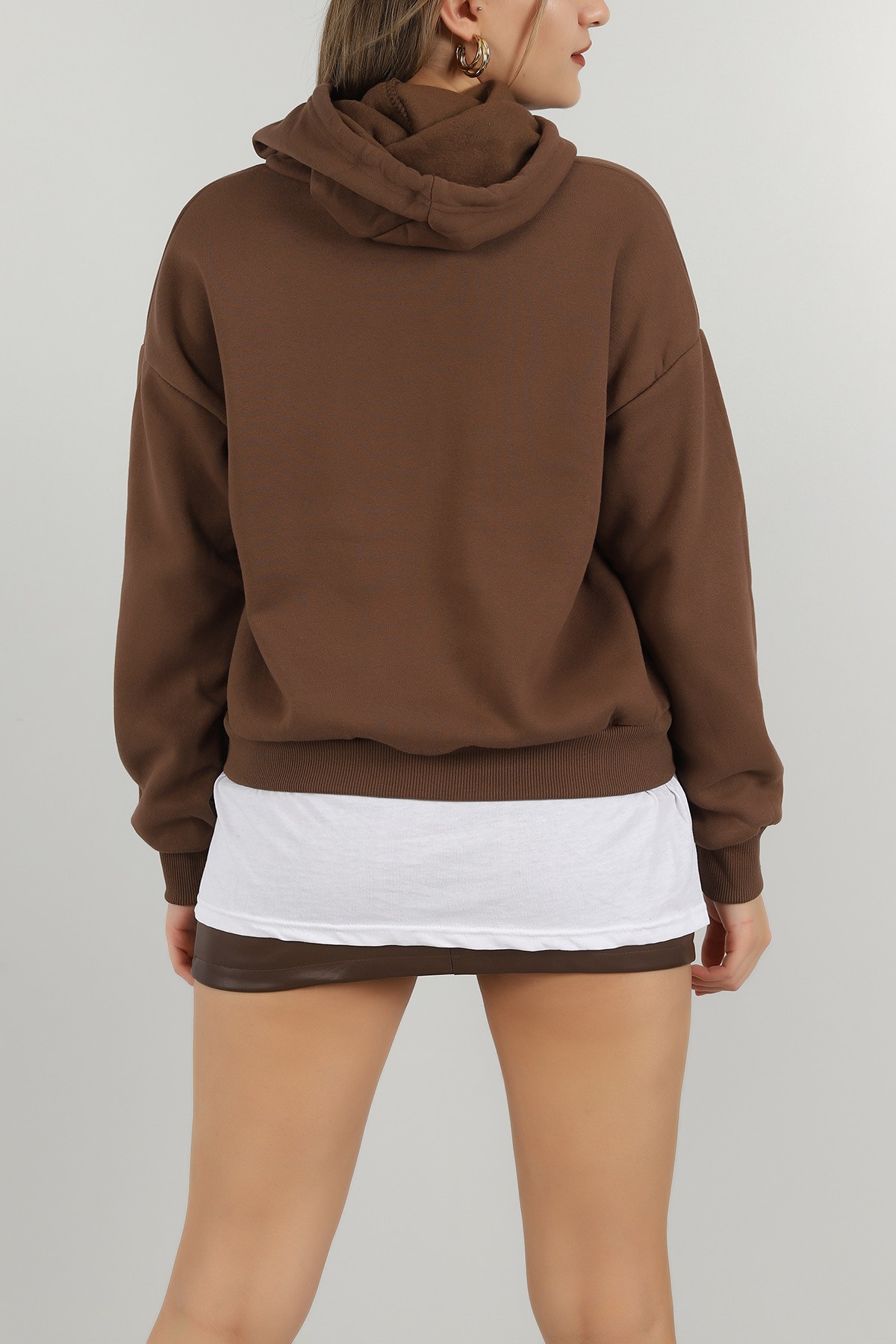 Kahverengi Garnilli İçi Şardonlu Bayan Sweat 146607