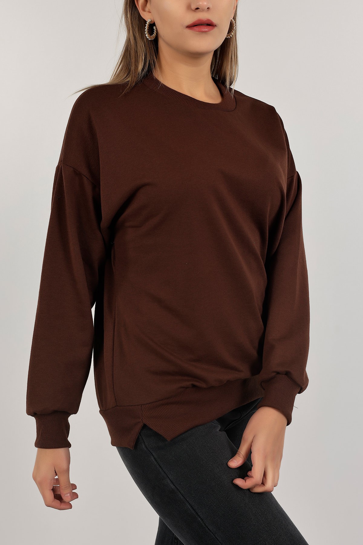 Kahverengi İki İp Bayan Sweat 138292