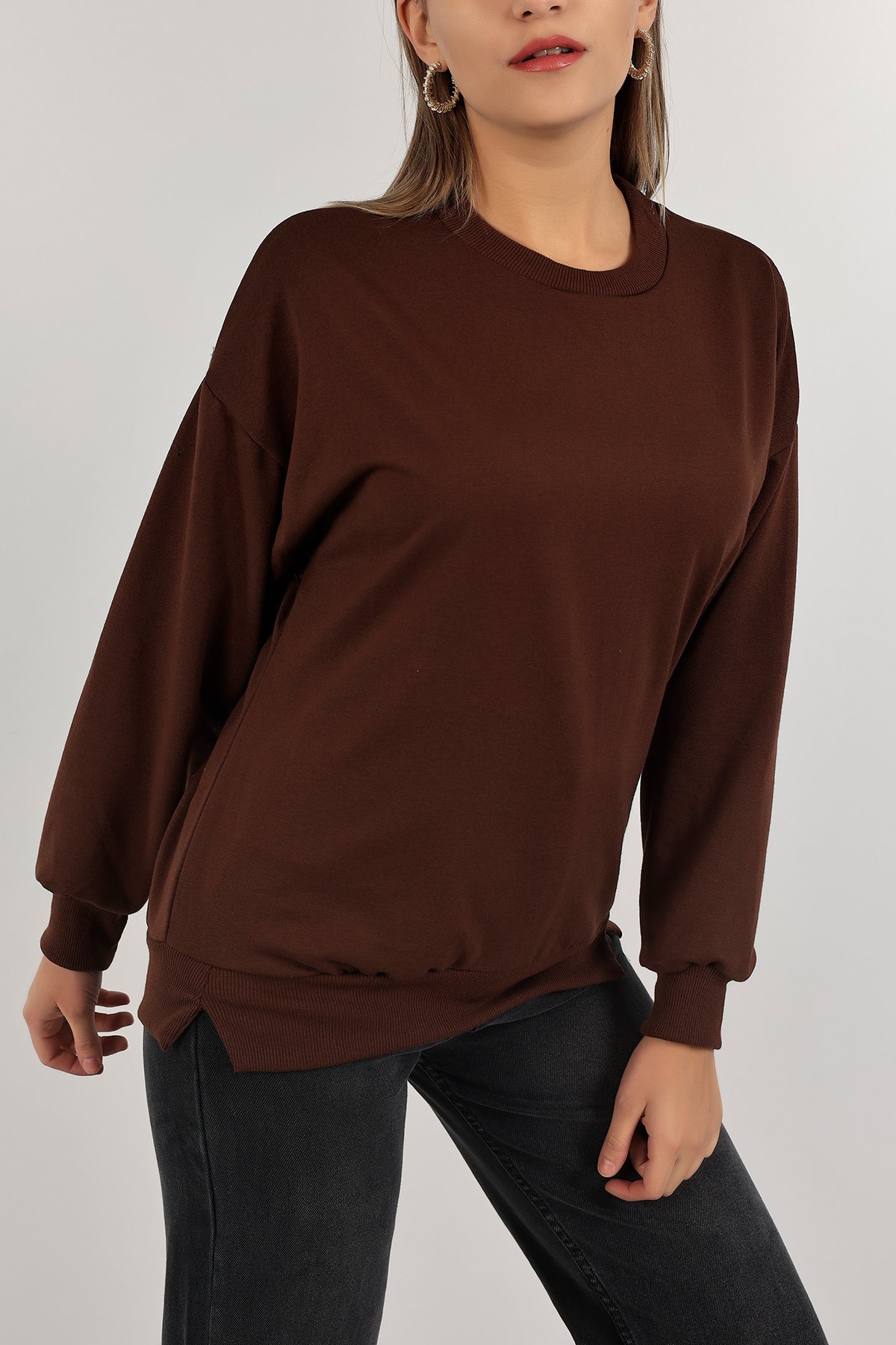Kahverengi İki İp Bayan Sweat 138292
