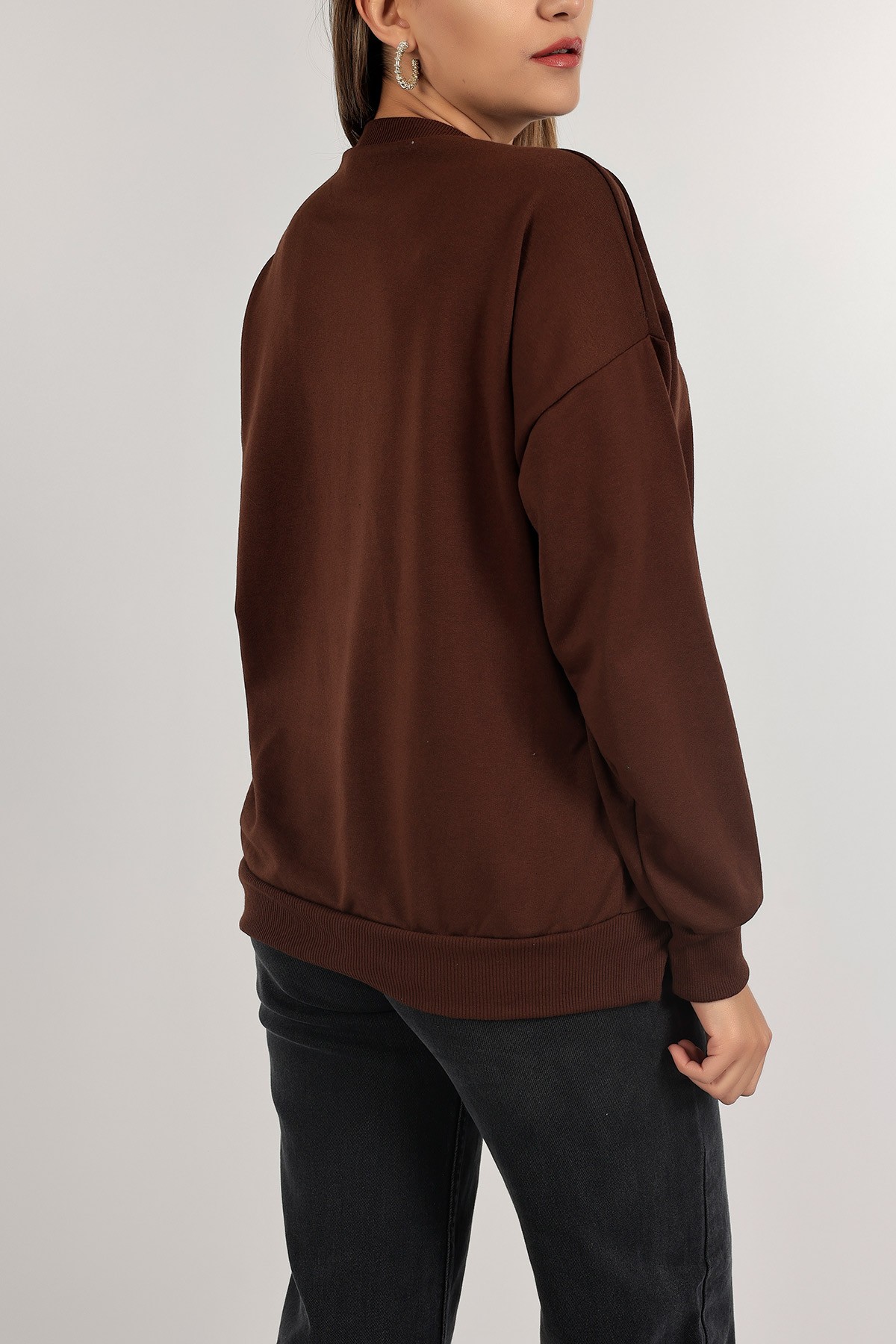 Kahverengi İki İp Bayan Sweat 138292