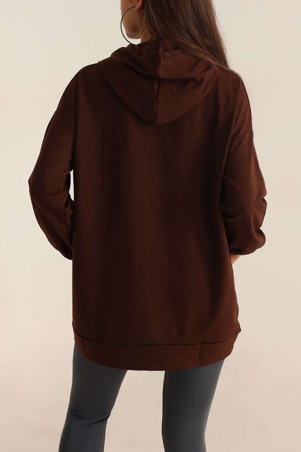 Kahverengi İki İp Bayan Sweat 195617