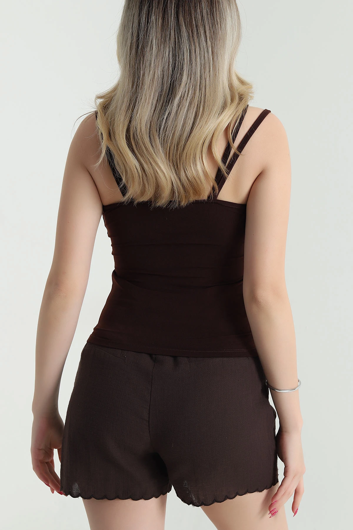 Kahverengi İp Askılı Sandy Kadın Bluz 476464