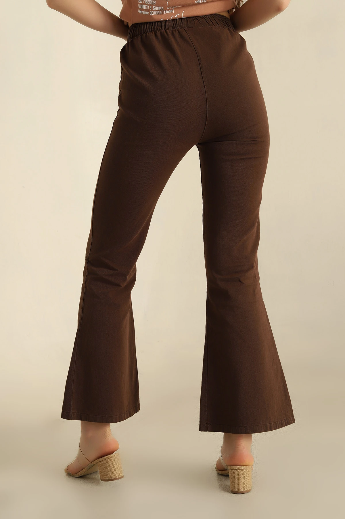 Kahverengi İspanyol Paça Gabardin Pantolon 258559