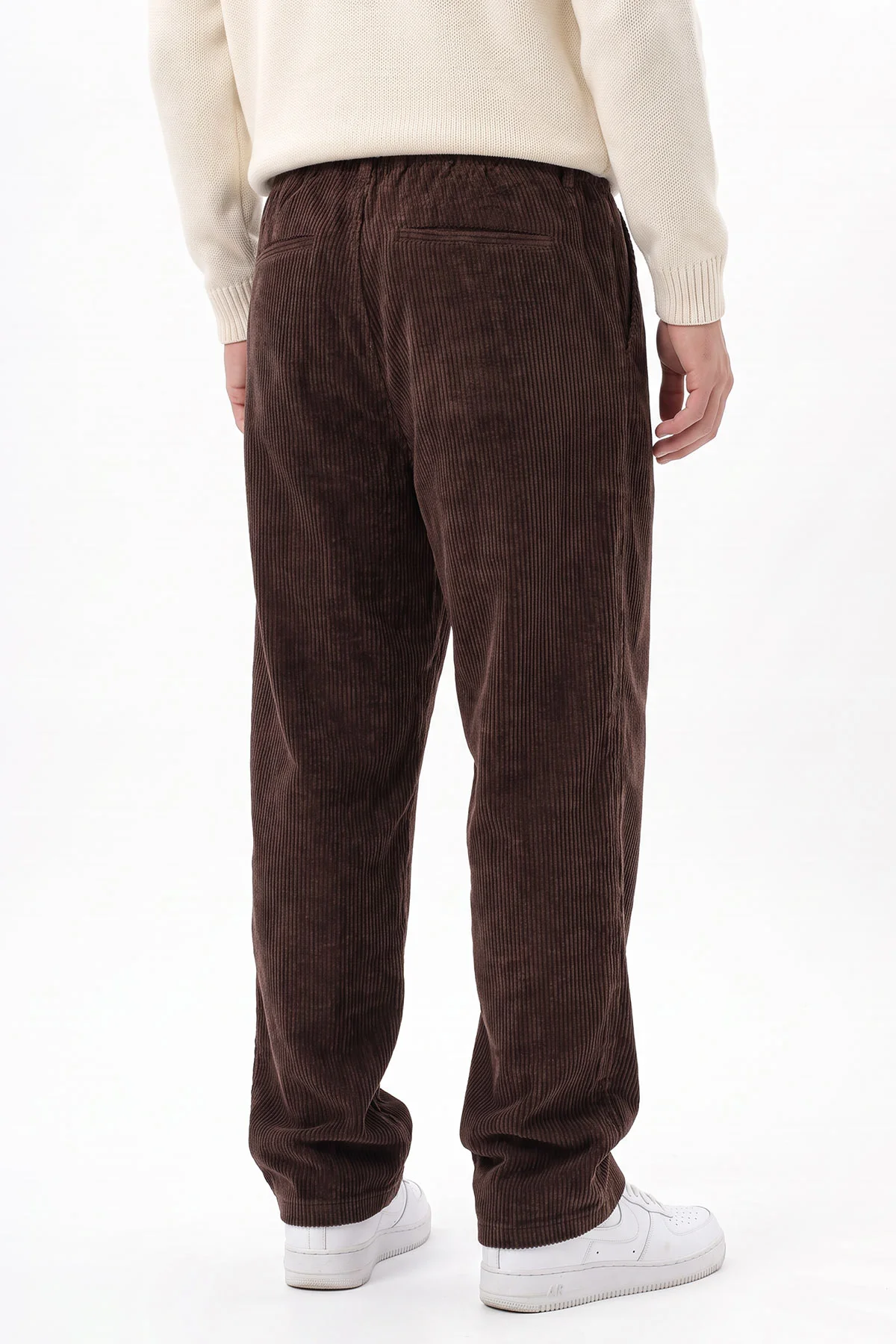 Kahverengi Kadife Kumaş Baggy Erkek Pantolon 491685