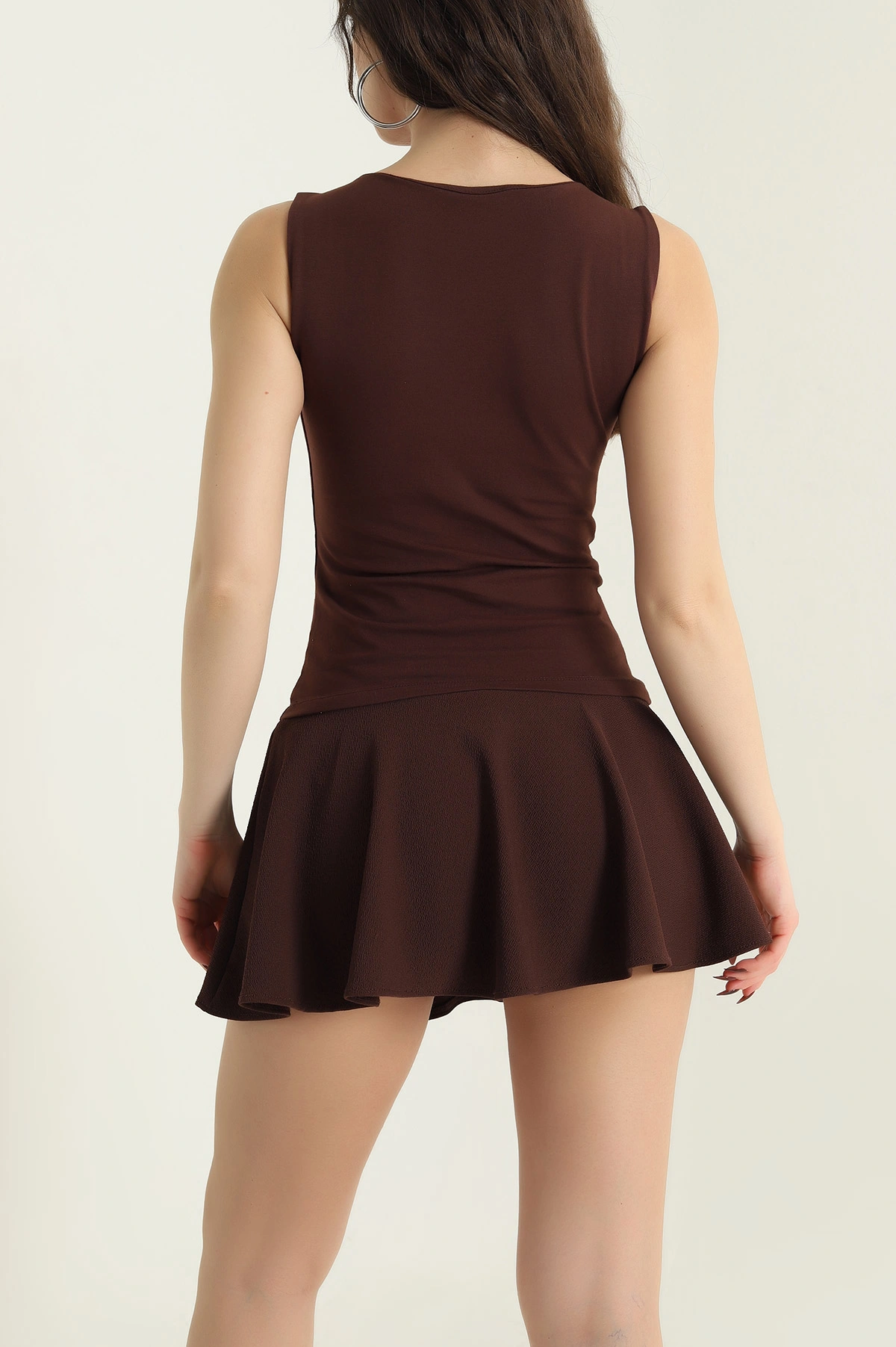 Kahverengi Kolsuz Oysho Kadın Bluz 432354