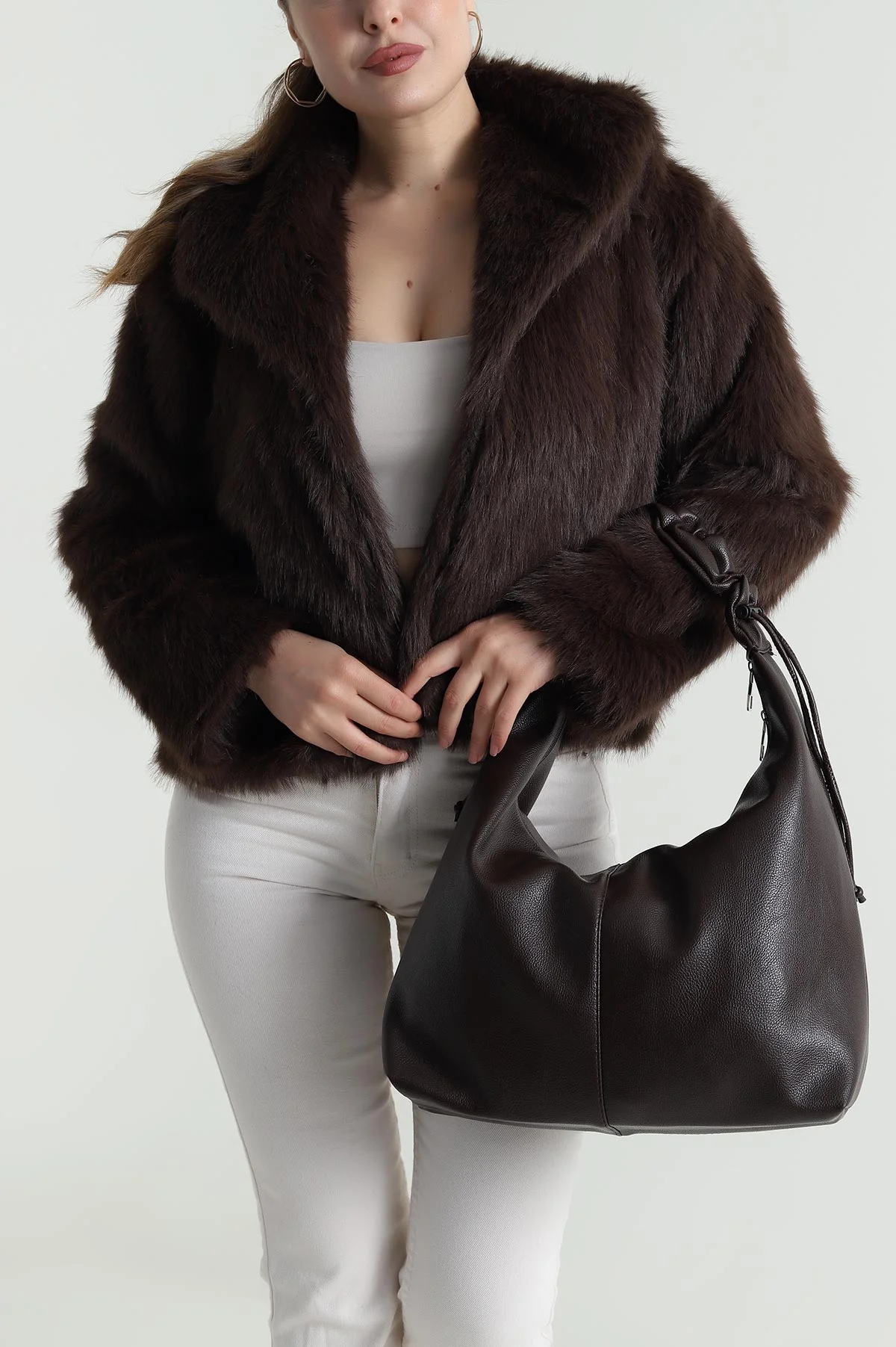 Kahverengi Lolita Kürk Kadın Mont 484158