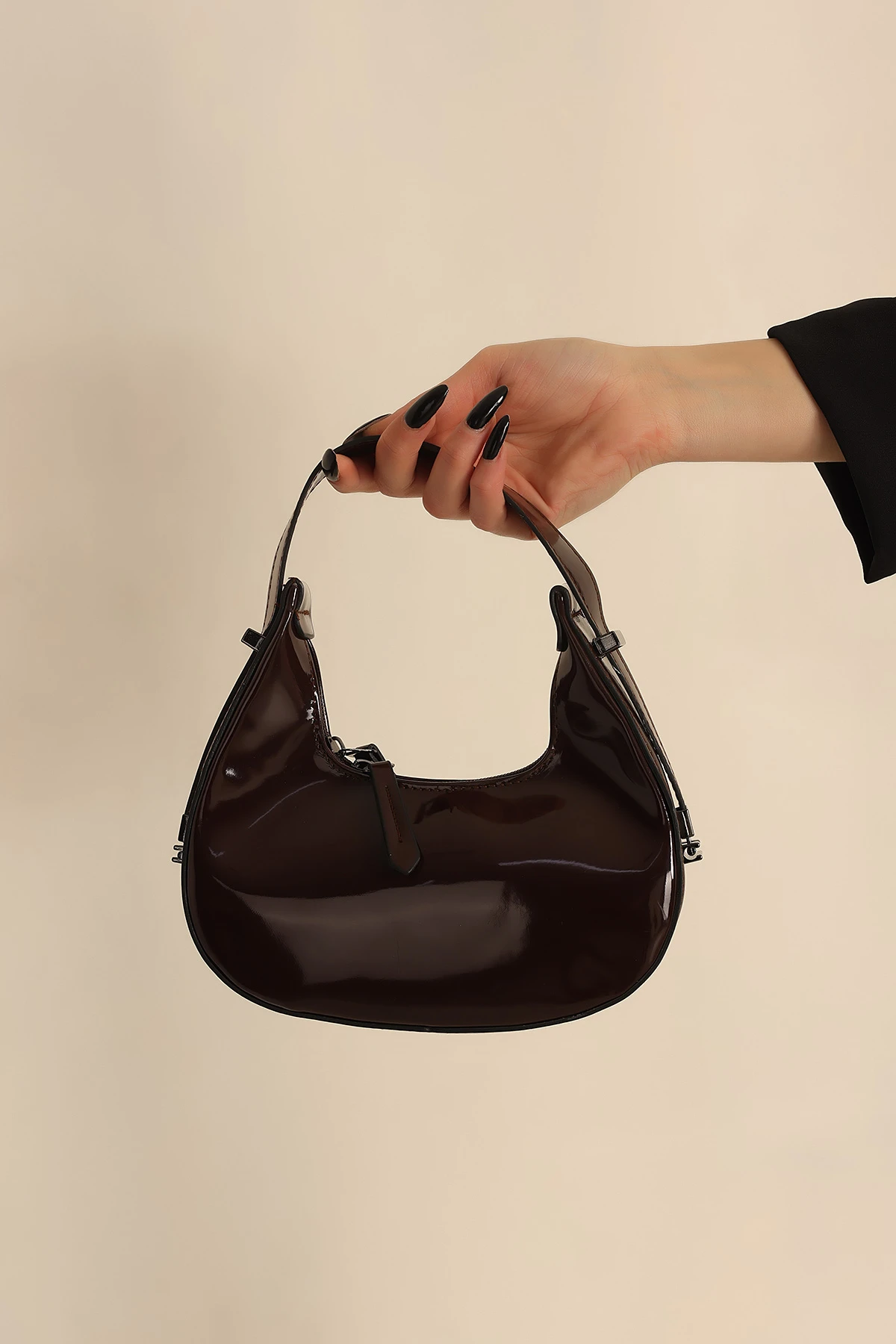 Kahverengi Mini Rugan Cherry Baget Kadın El Kol ve Omuz Çantası 243358
