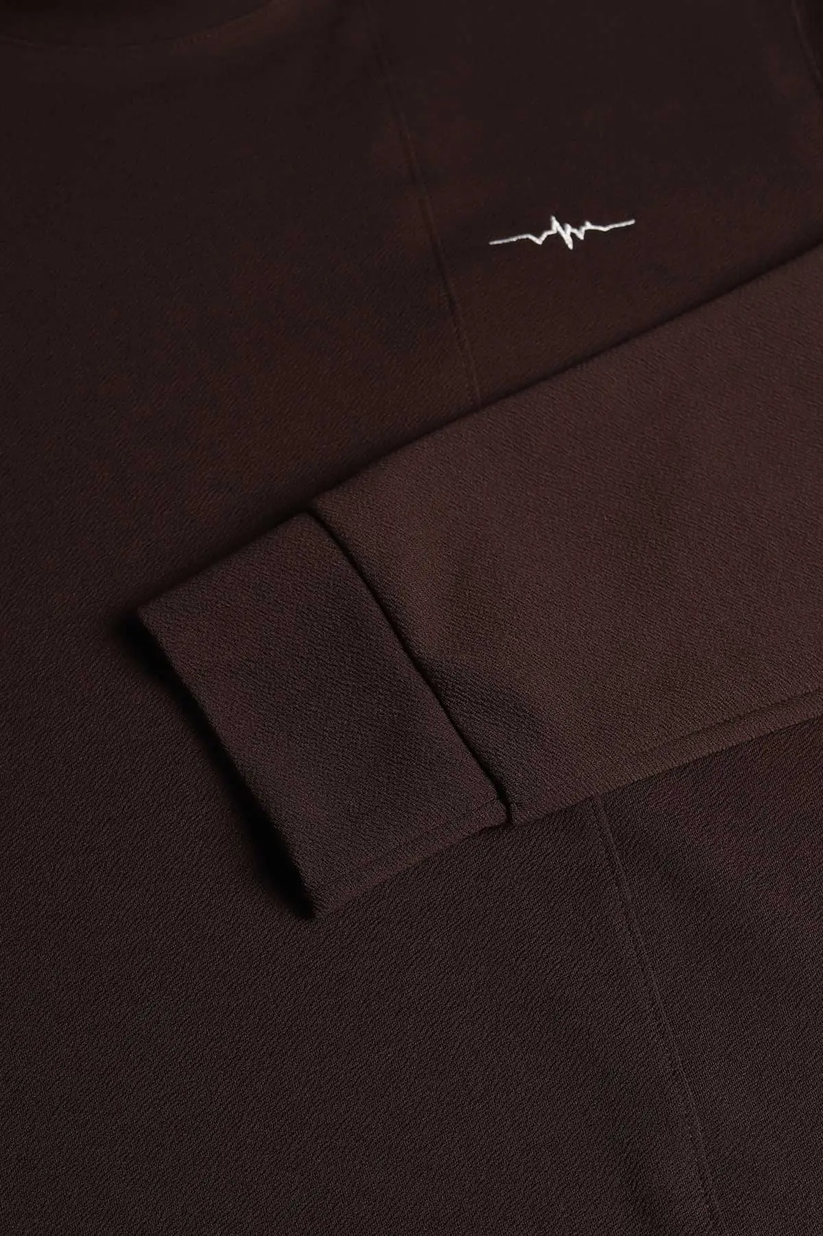 Kahverengi Nakış Detaylı Bisiklet Yaka Erkek Sweatshirt 396257