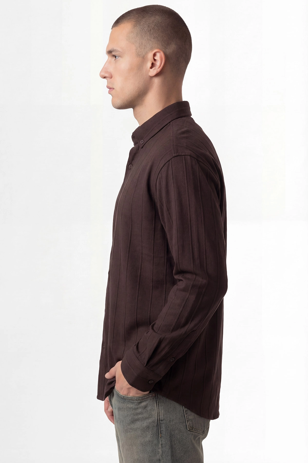 Kahverengi Oversize Yeni Sezon Erkek Gömlek 448977