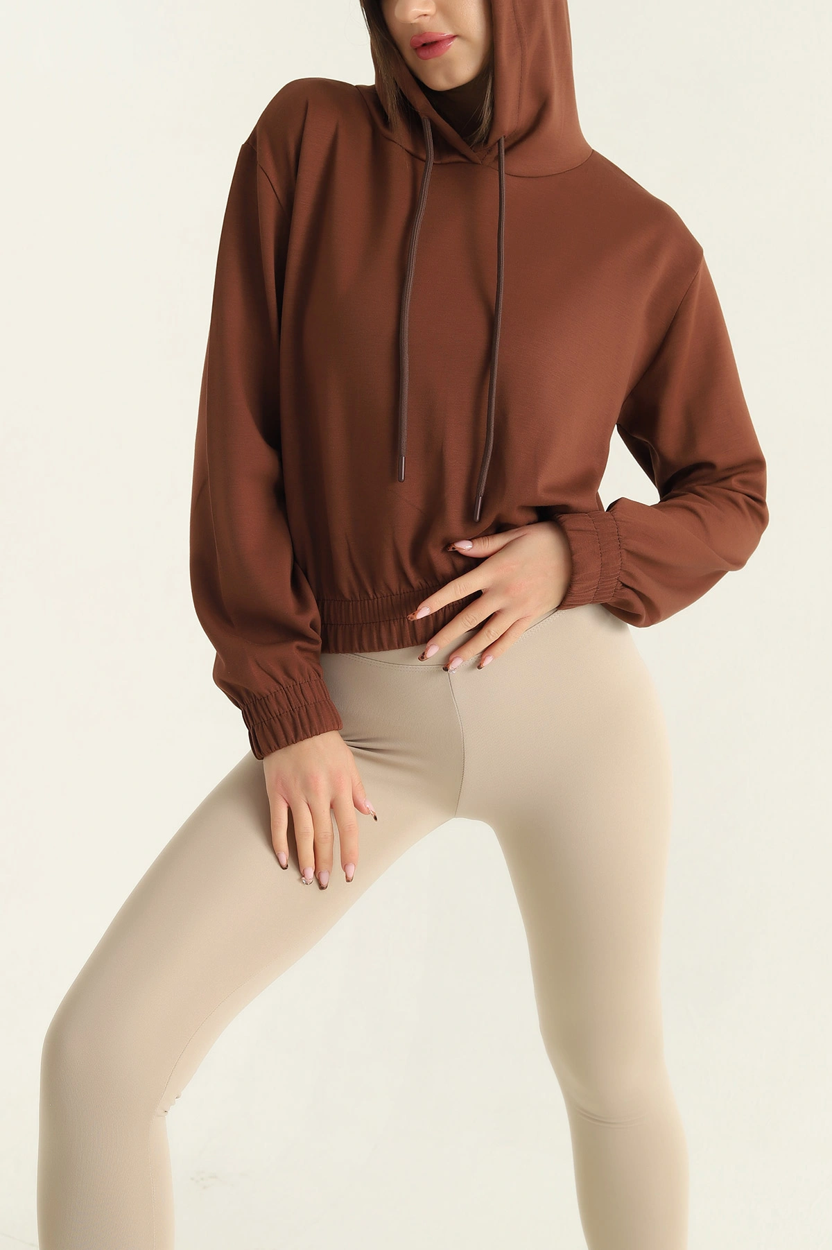 Kahverengi Oysho Kapüşonlu Bayan Sweat 310925